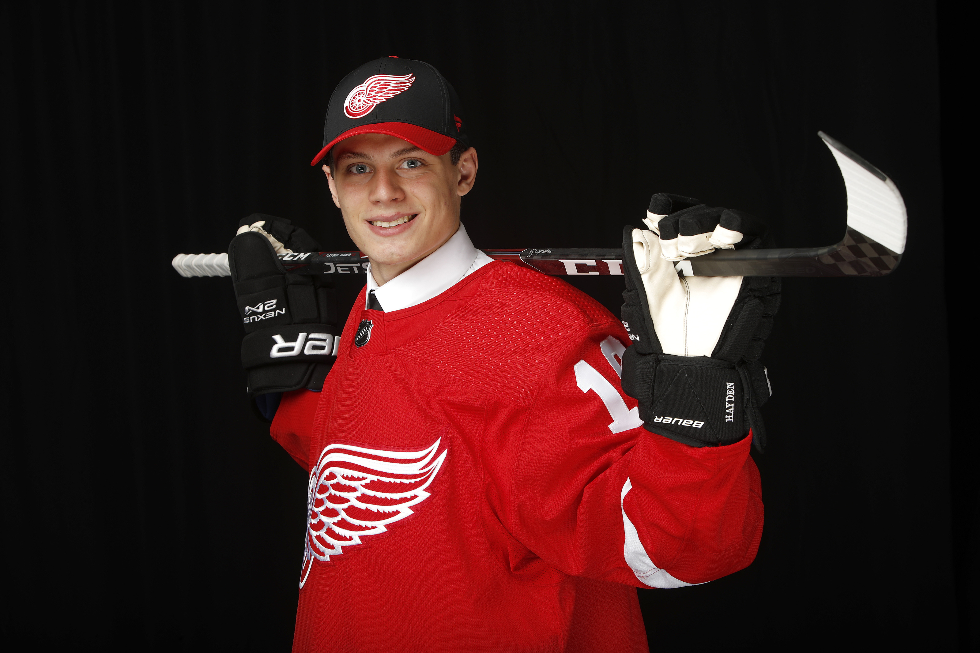 Jan Bednar of the Detroit Red Wings poses for his official