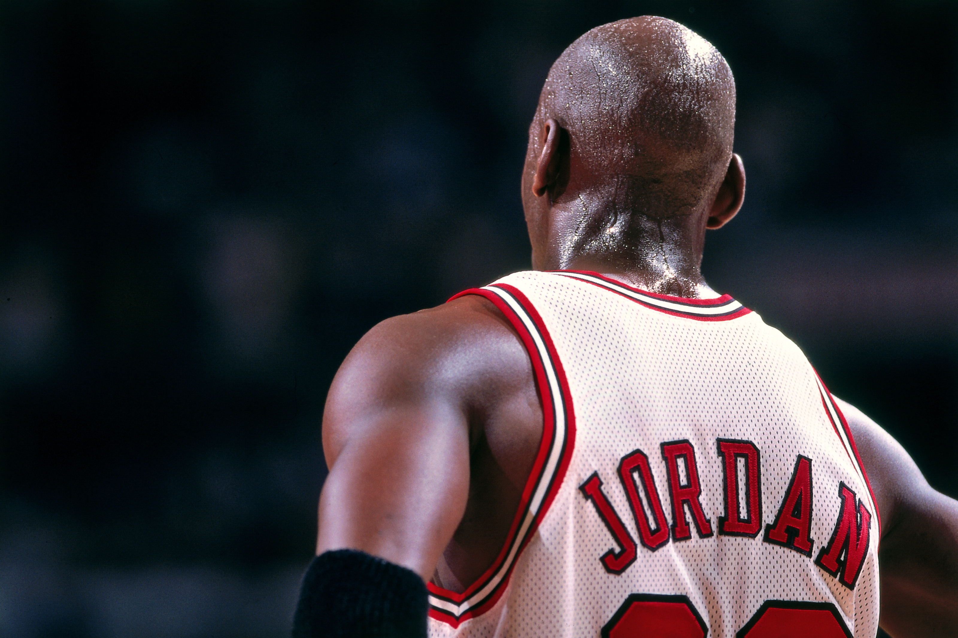 Michael Jordan of the Chicago Bulls looks on during the game. News Photo  - Getty Images