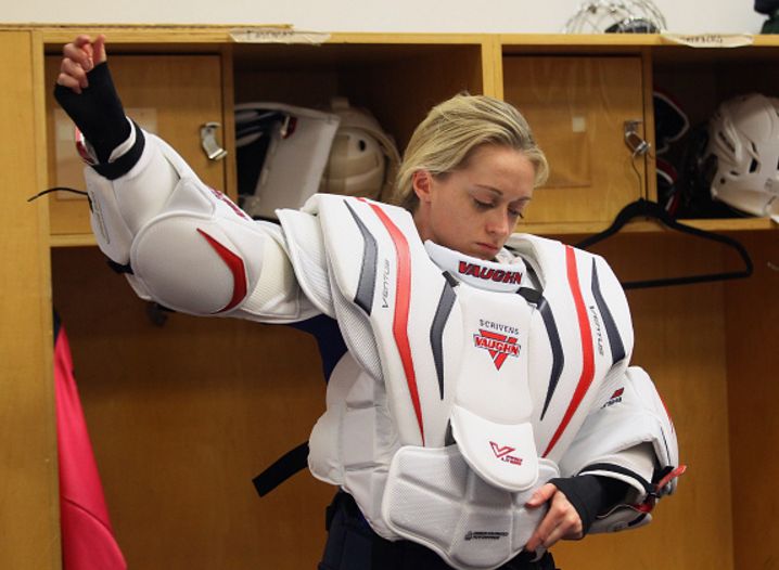 Ben and Jenny Scrivens auctioning off NHL, NWHL worn goalie pads