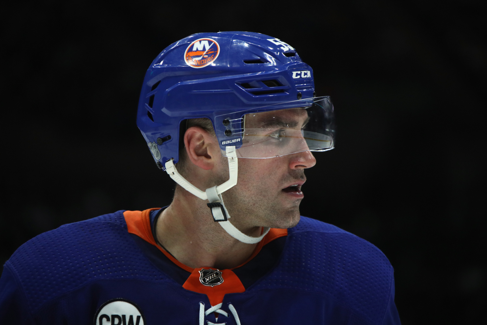 Johnny Boychuk takes a skate to the eye and leaves ice in a panic