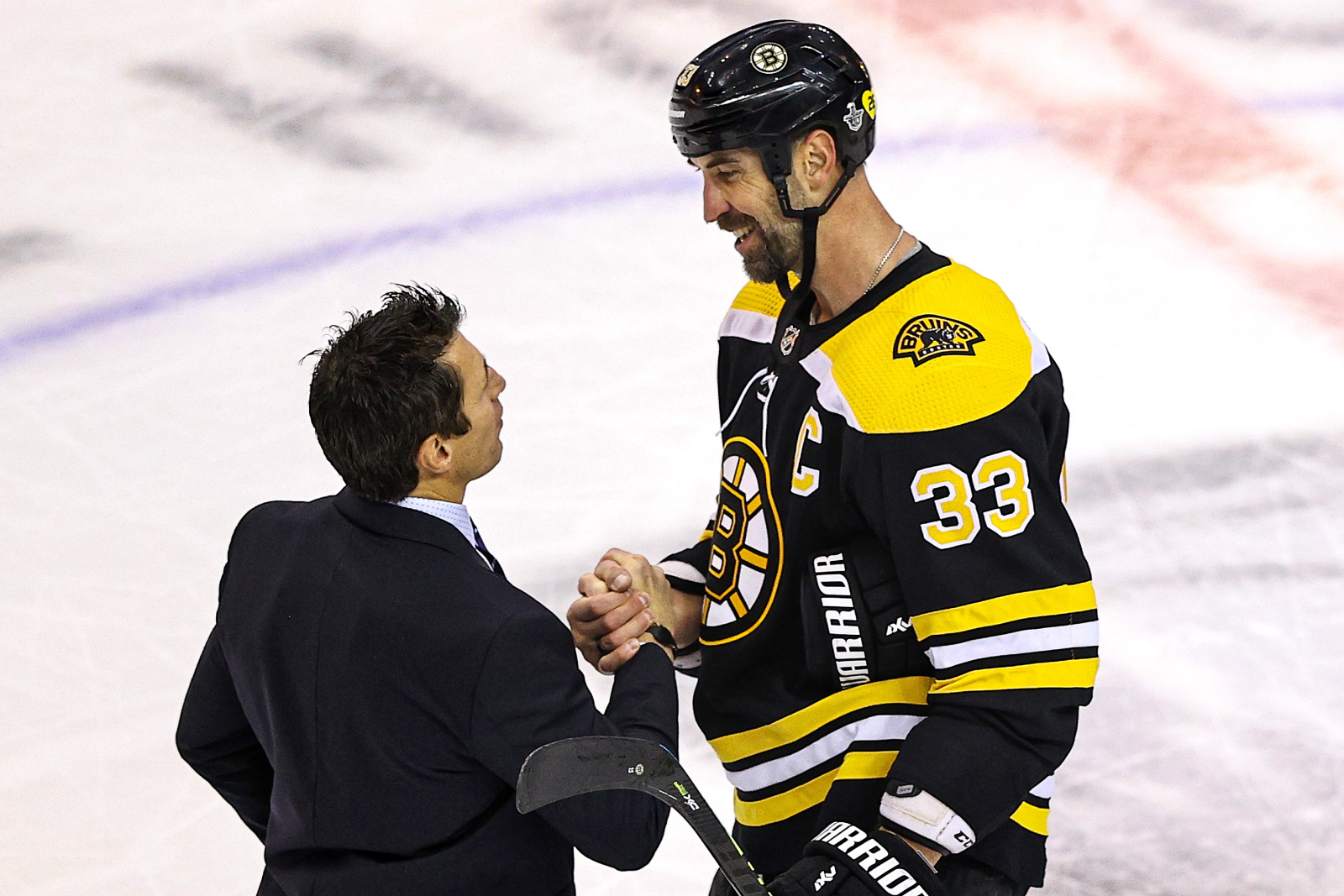 Zdeno Chara Boston Bruins Unsigned Horizontal Black Jersey Skating  Photograph
