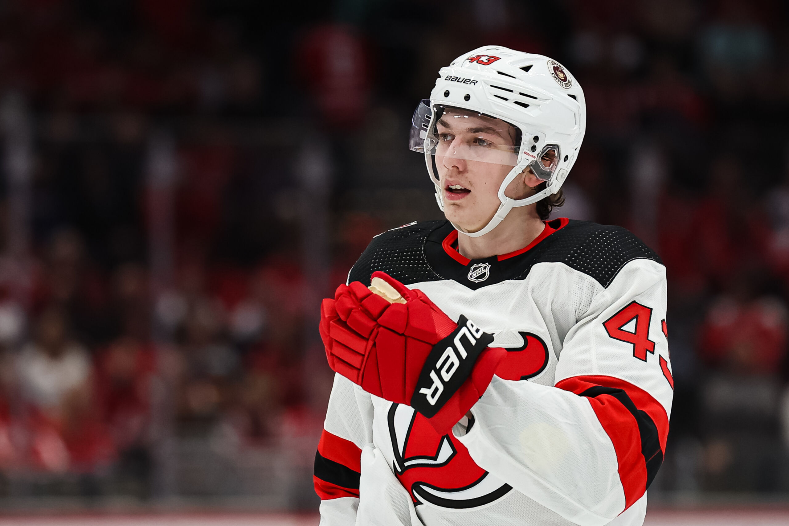 Luke Hughes made his NHL debut with the New Jersey Devils on