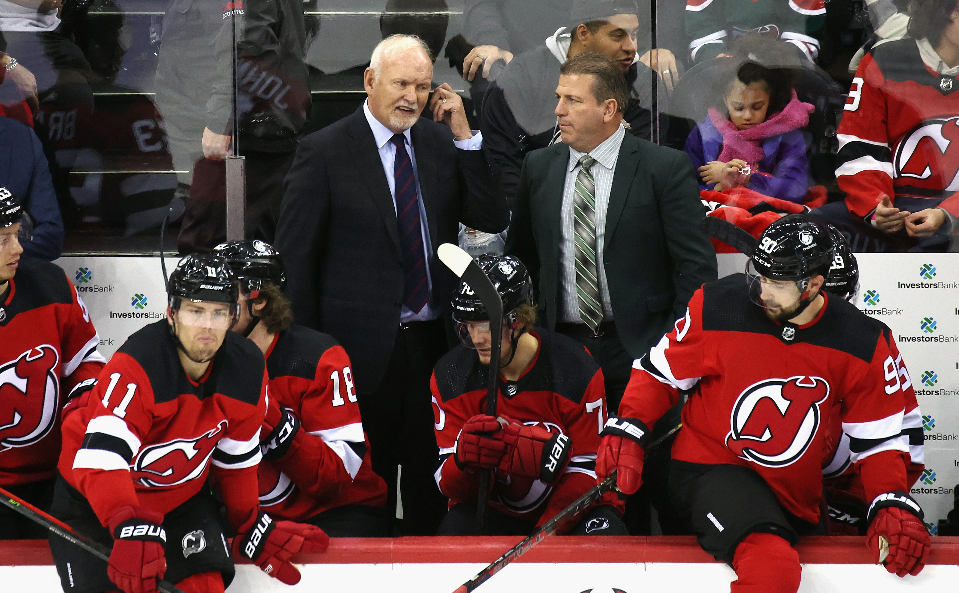 New Jersey Devils coach Lindy Ruff watches during the third period