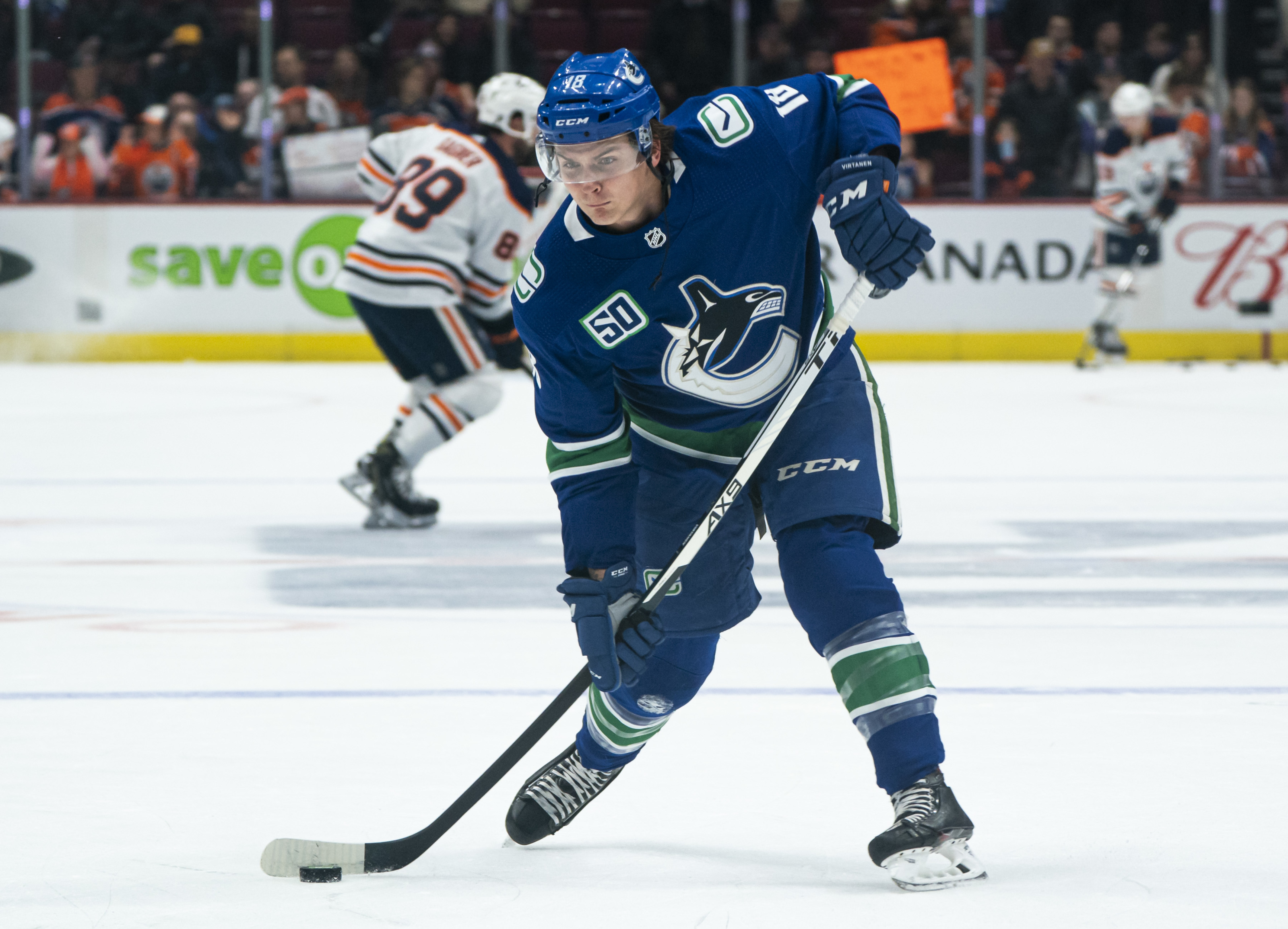 Vancouver Canucks right wing Jake Virtanen (18) during the NHL