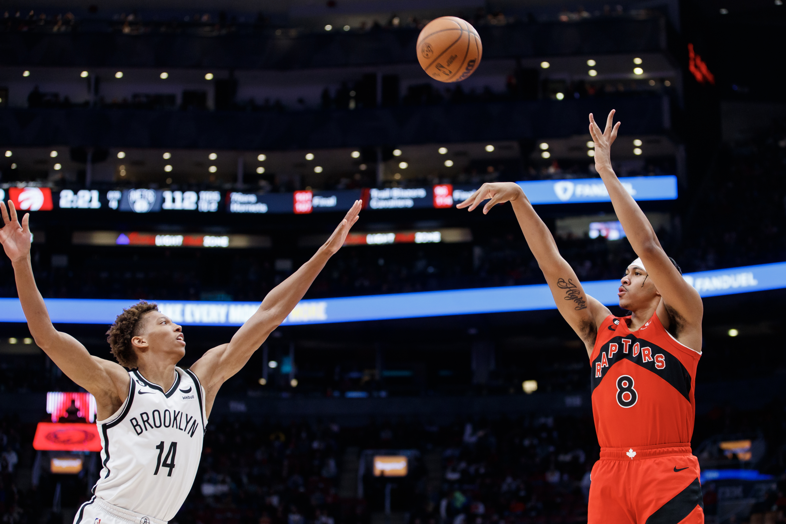 Ron Harper Jr. plays his second game for the Toronto Raptors