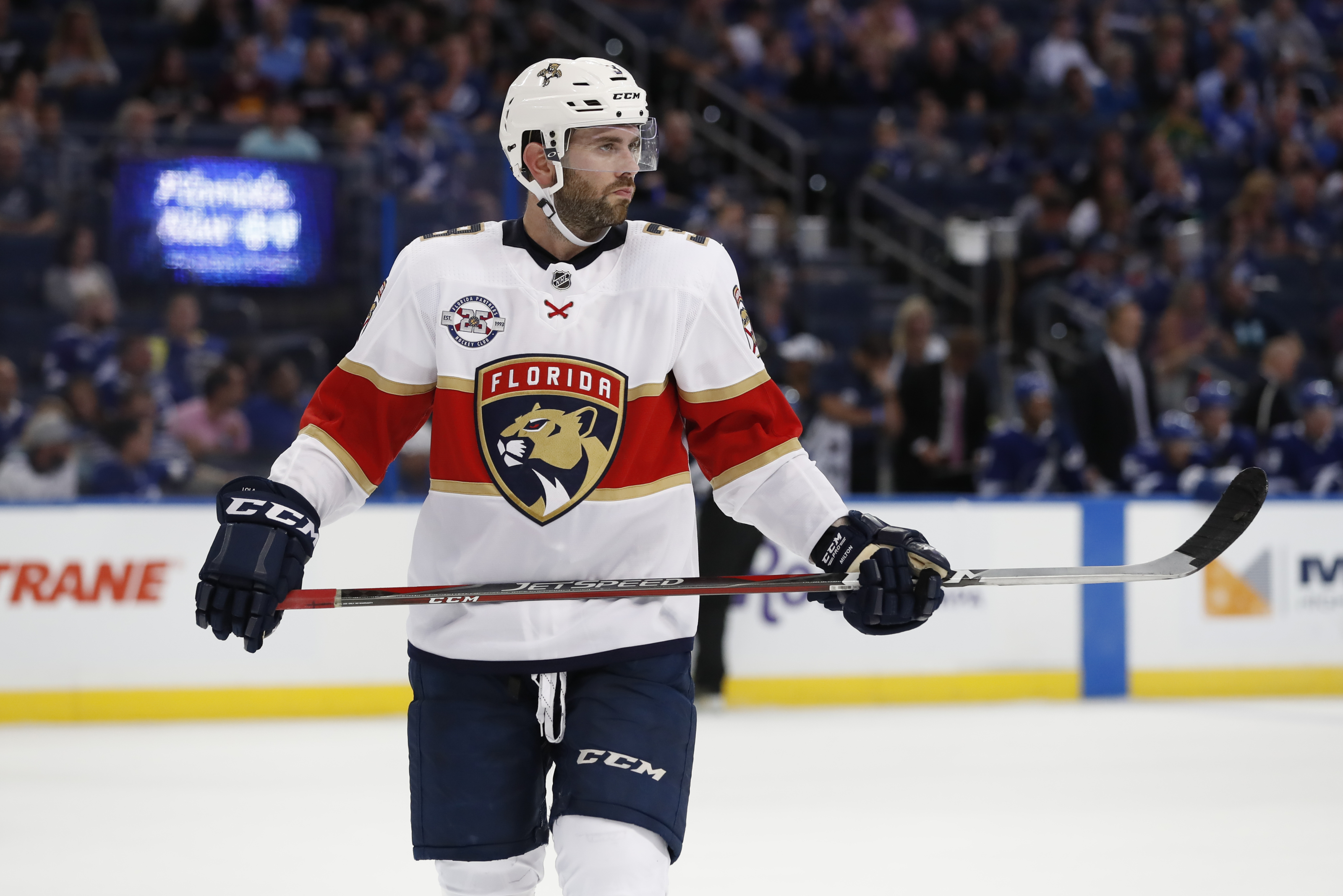 Keith Yandle Florida Panthers Unsigned Red Jersey Goal Celebration vs. Chicago Blackhawks Photograph