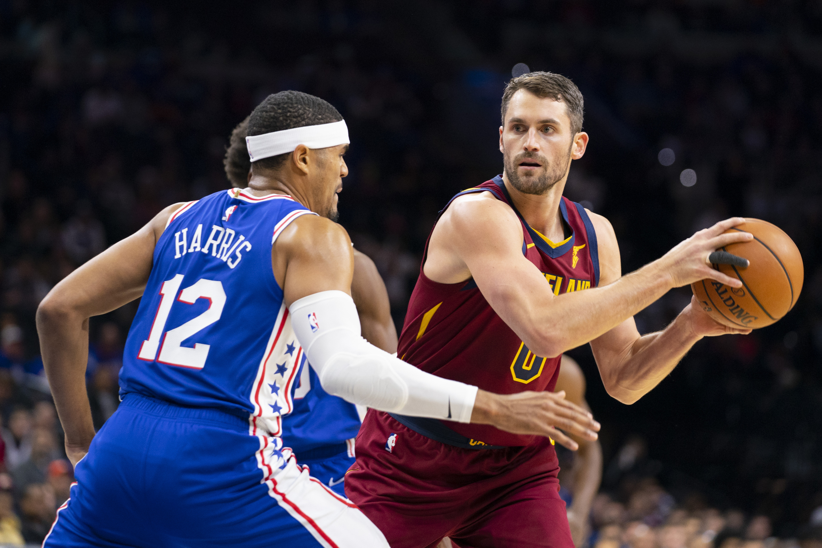 Kevin Love of the Miami Heat looks on against the Philadelphia 76ers  News Photo - Getty Images