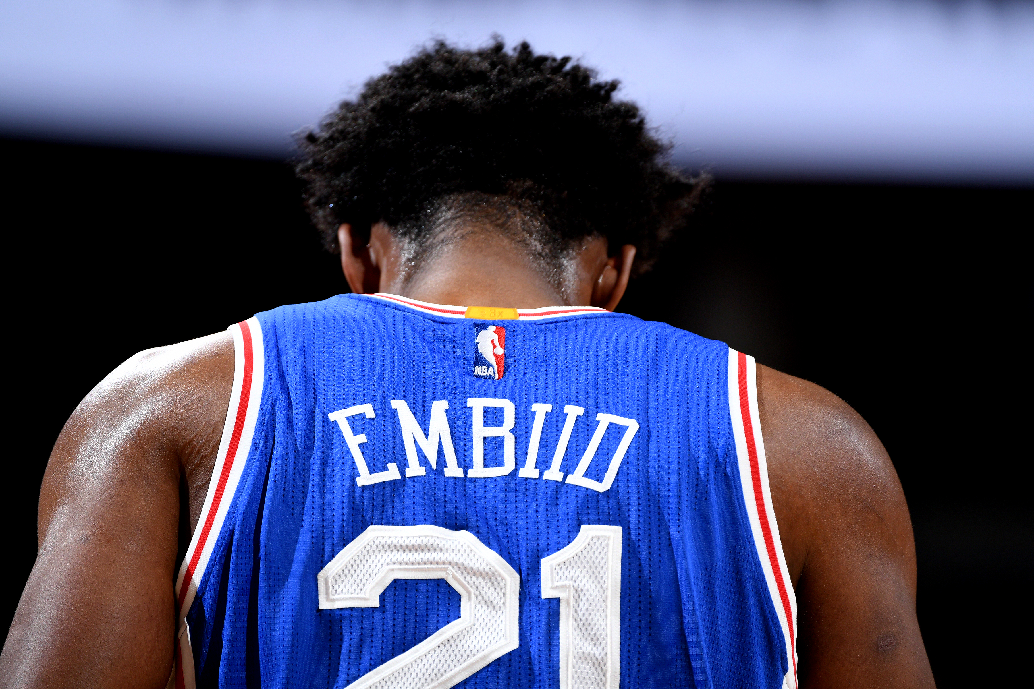 Joel Embiid Philadelphia 76ers Player-Issued #21 Blue Jersey from