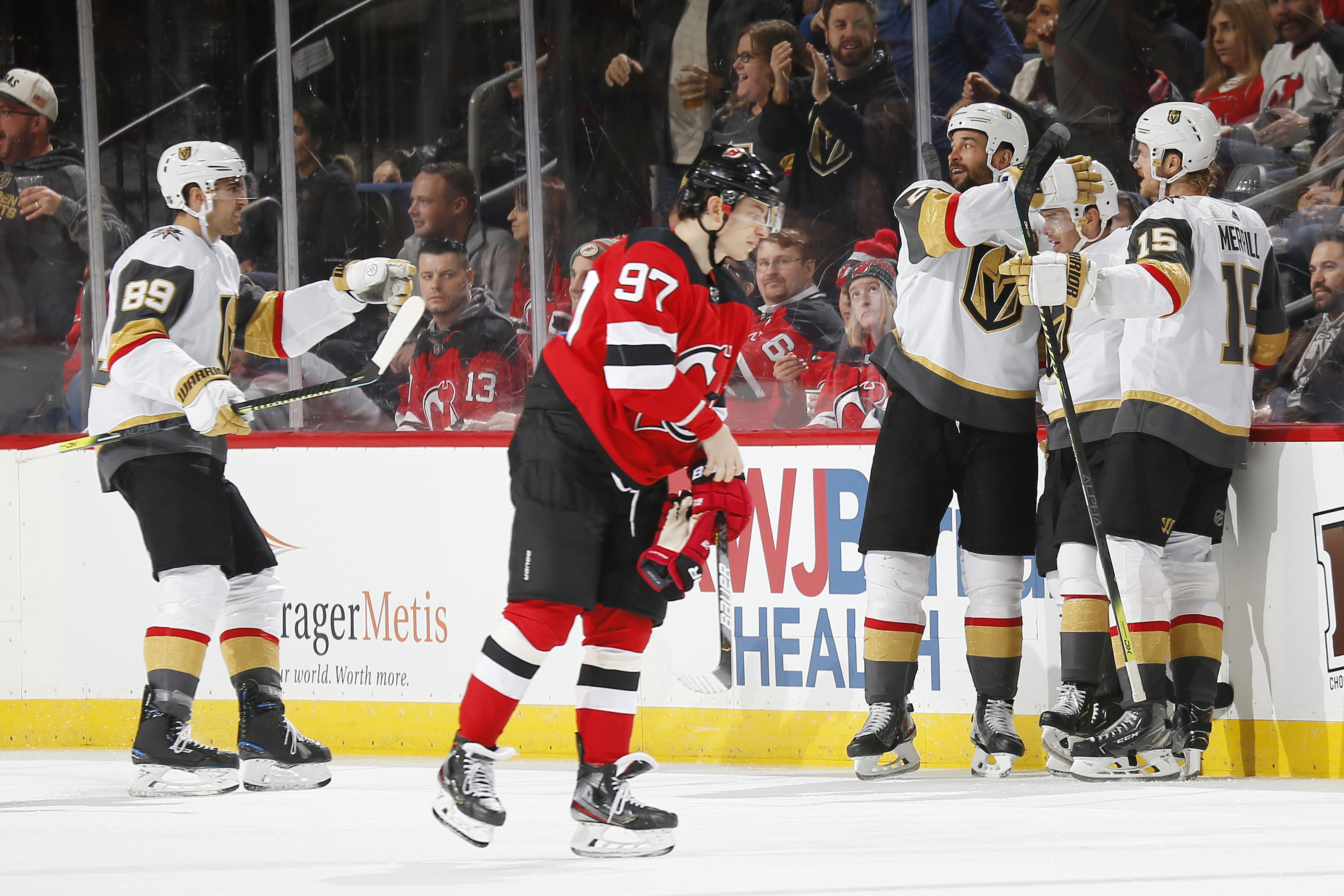 Golden Knights down Devils 5-3 for third straight win