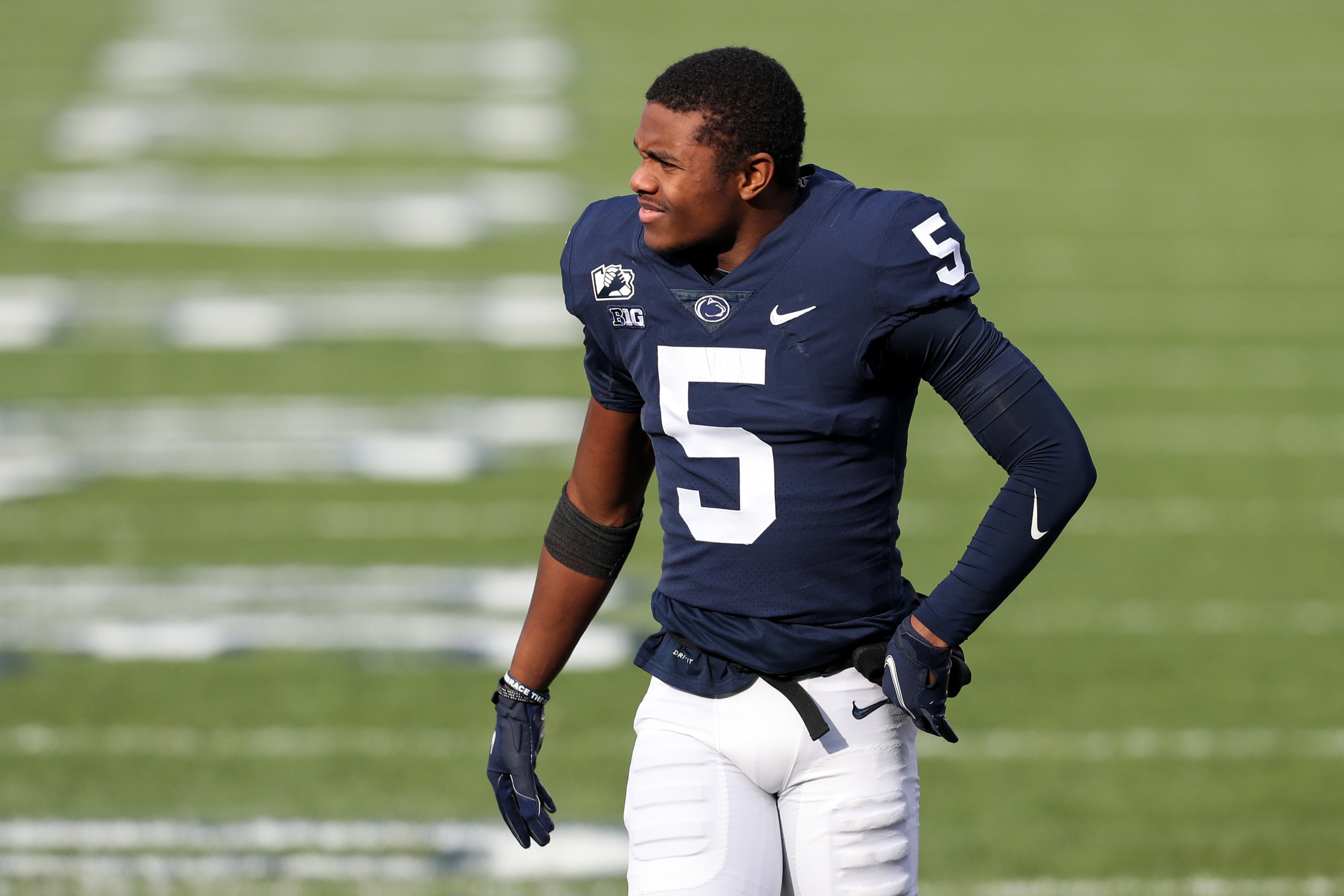 Best NFL Combine photos of Penn State wide receiver Jahan Dotson