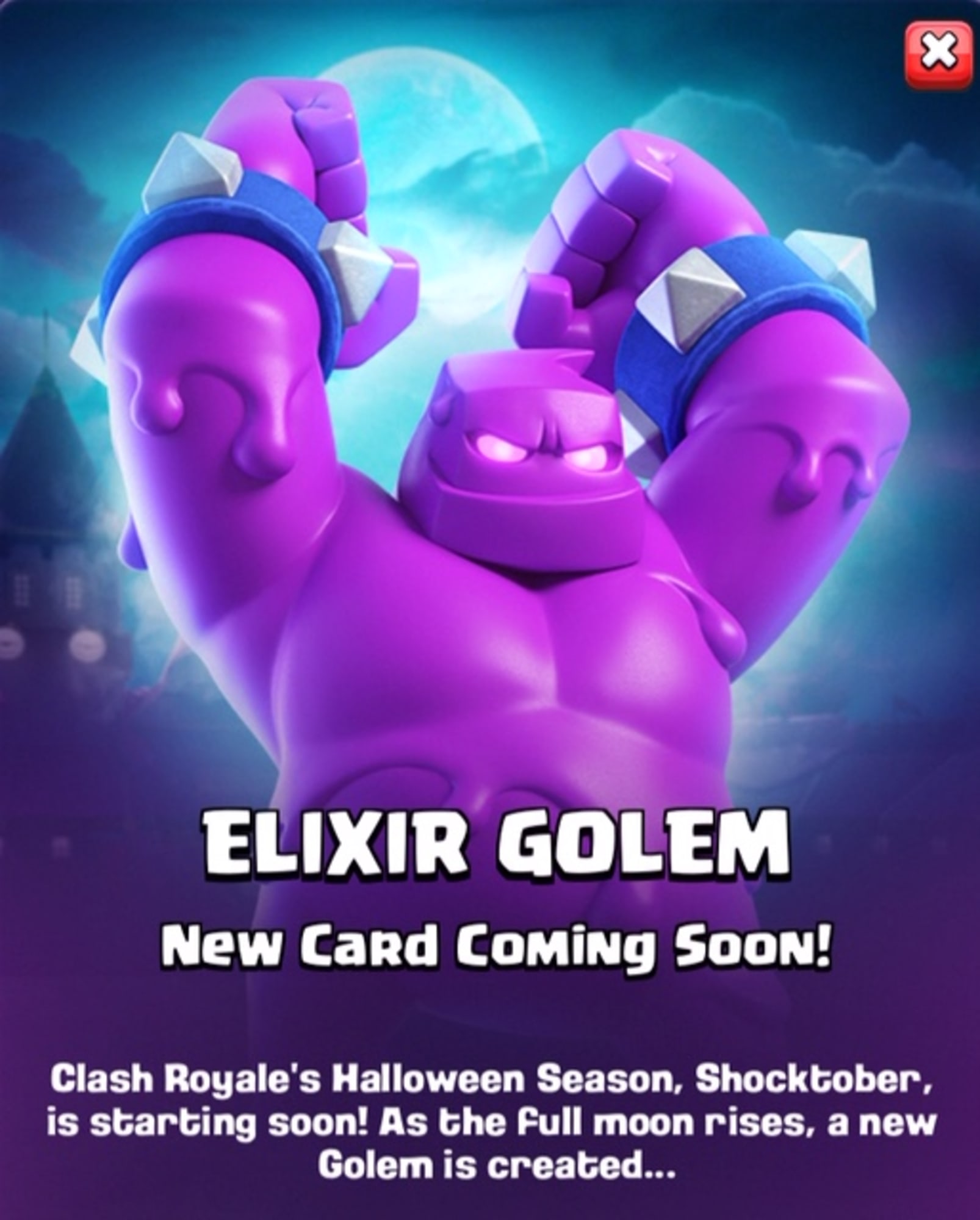 Clash Royale Season 4: New Elixir Golem card Halloween map revealed. 
