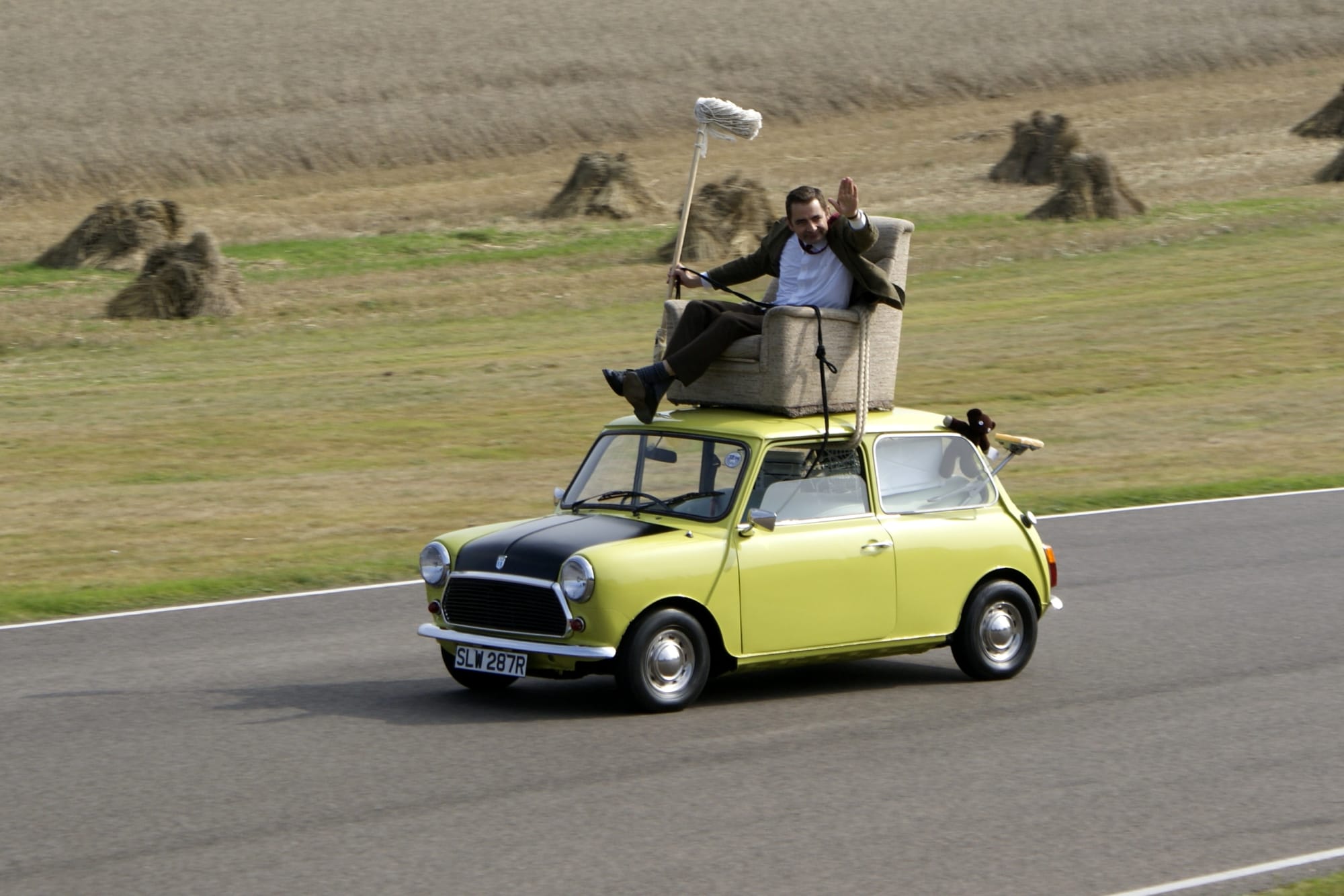 Mr. Bean Celebrates 25Th Anniversary By Driving On Top Of His Mini Cooper -  Art Of Gears
