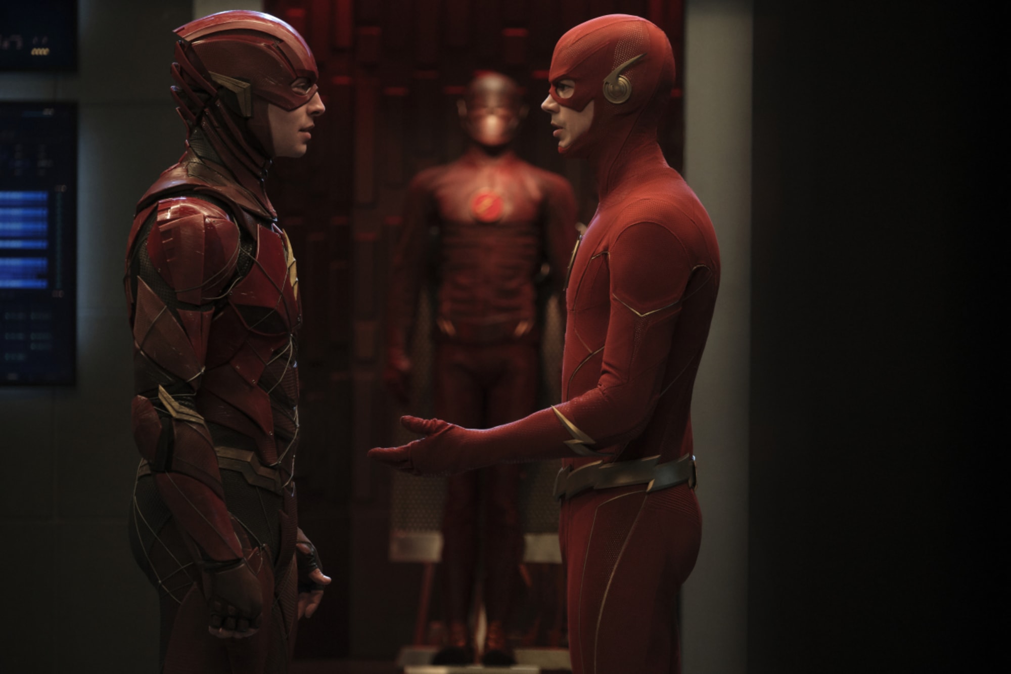 Is Grant Gustin in The Flash movie? (and is he replacing Ezra Miller)