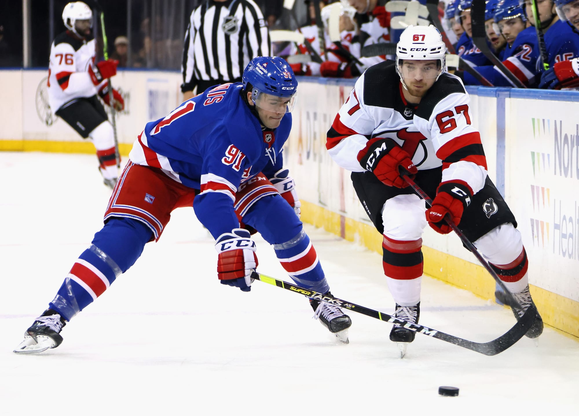 New York Rangers in action vs New Jersey Devils, View of fans at News  Photo - Getty Images