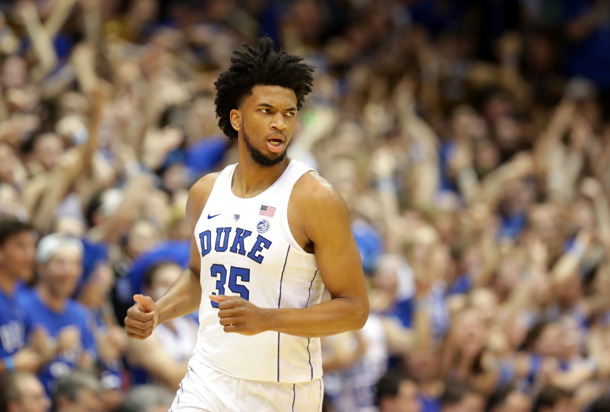 Duke Blue Devils forward Marvin Bagley III (35) during the NCAA College  Basketball game between the Duke Blue Devils and the NC State Wolfpack at  PNC Arena on Saturday January 6, 2018