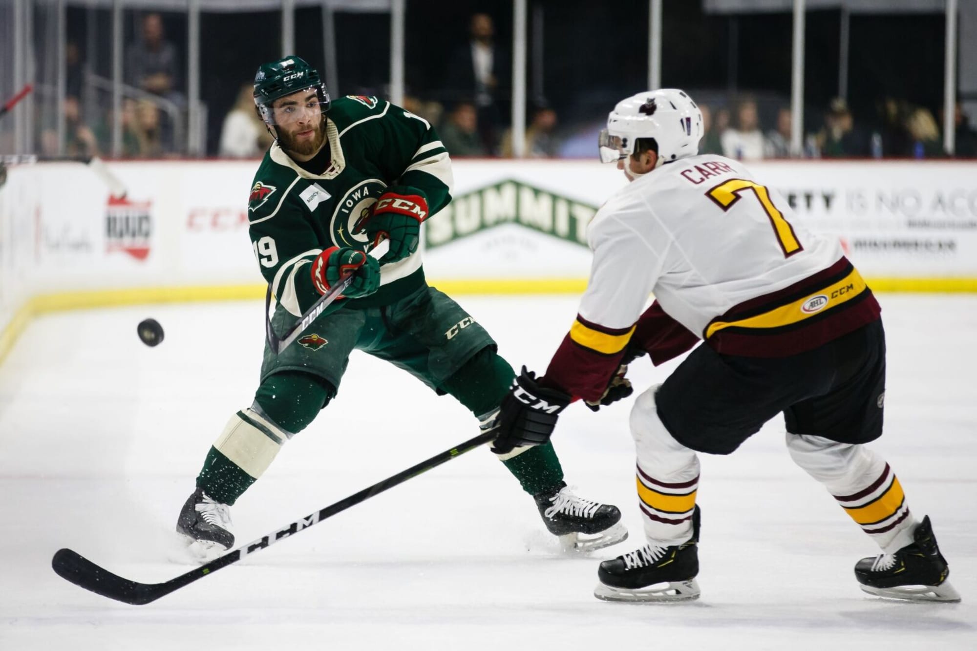 The Iowa Wild take on the Chicago Wolves in the Calder Cup playoffs