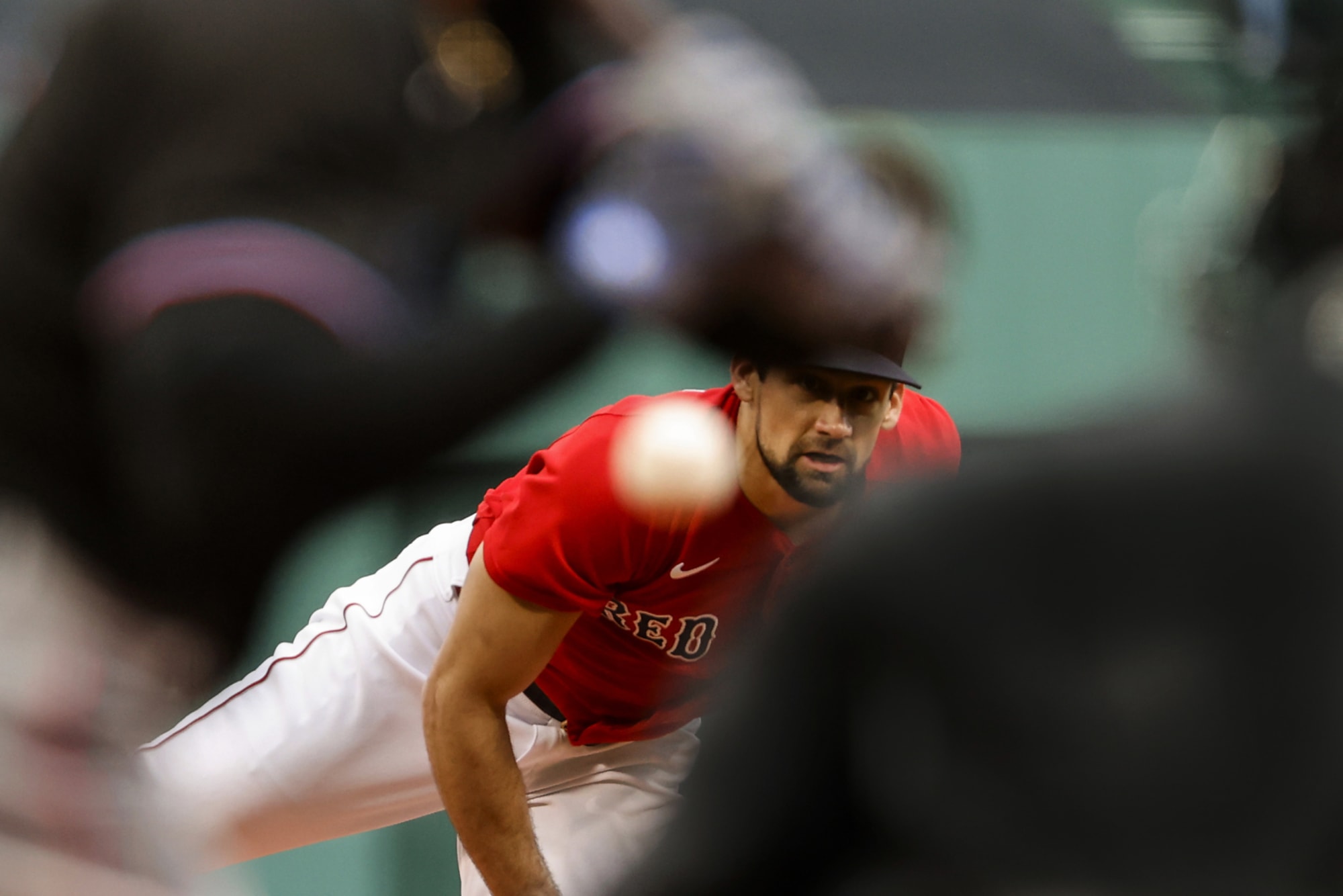 Boston Red Sox starting pitcher Nathan Eovaldi during the first