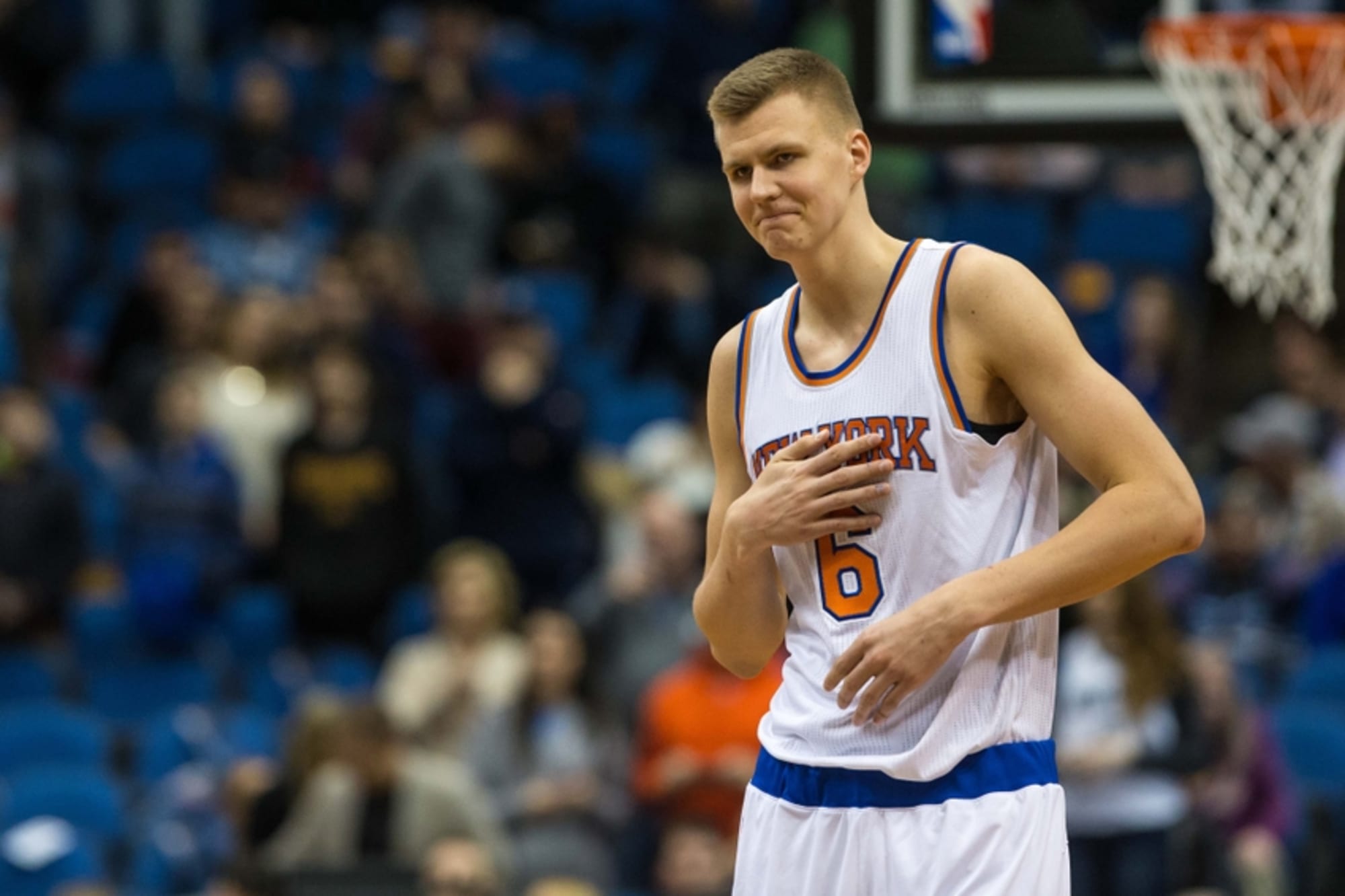 Knicks rookie Kristaps Porzingis is toast of NYC as his jersey is