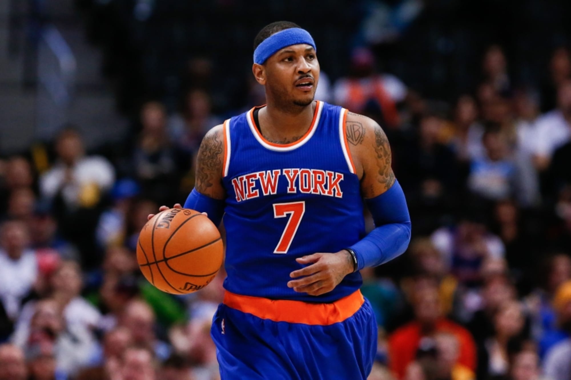 This is Carmelo Anthony and he is a 6'8 Small Forward. He plays for the New  York Knicks and wears Number…