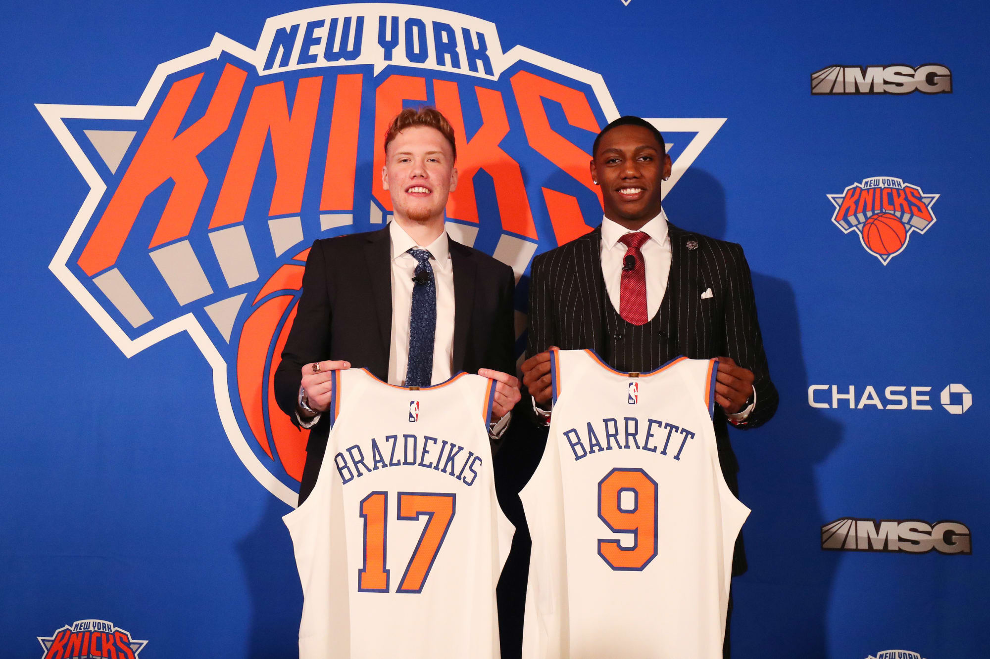 RJ Barrett & Ignas Brazdeikis' First Day as New York Knicks Photo