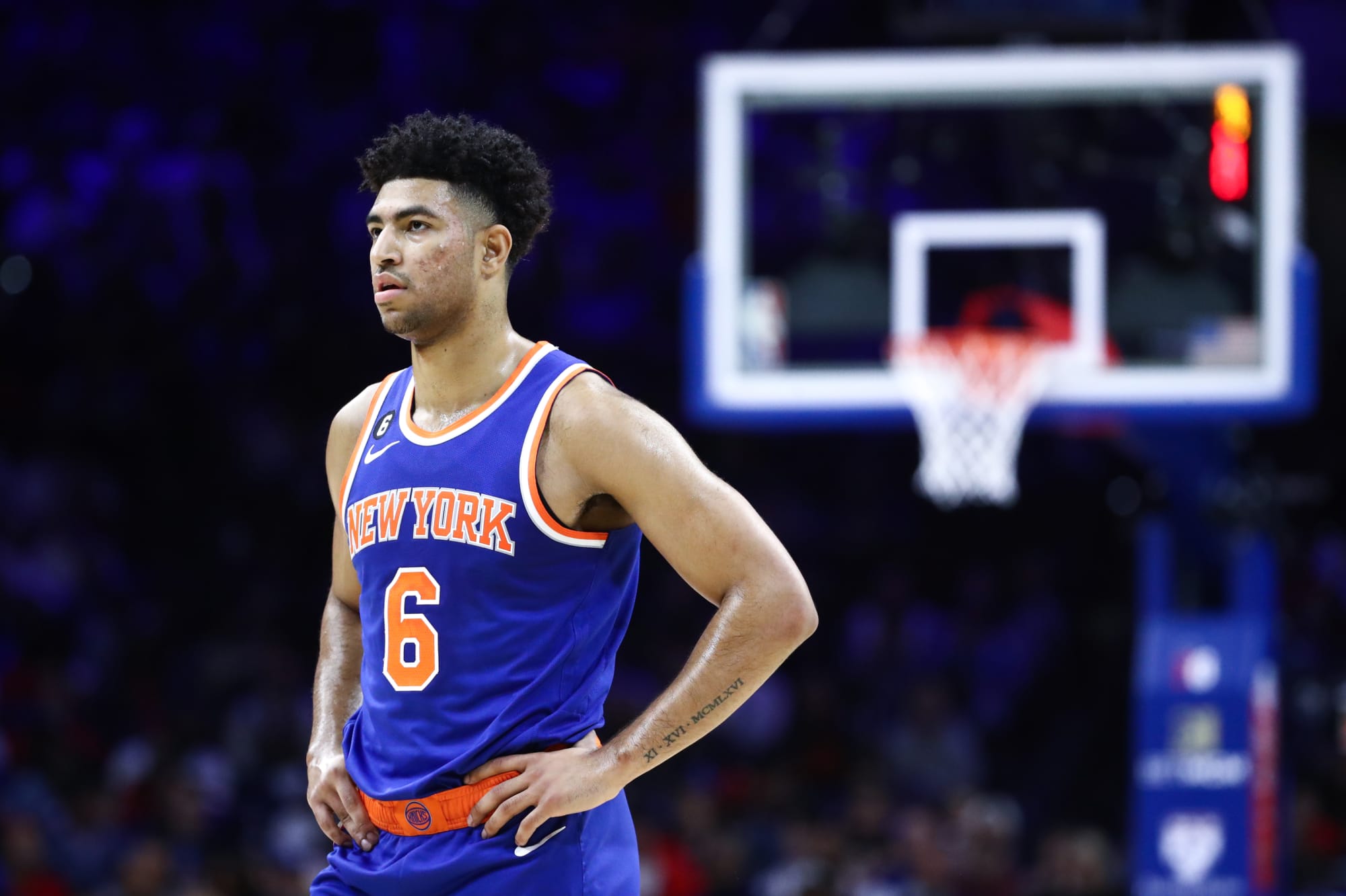 Quentin Grimes White New York Knicks Game-Used #6 Jersey vs. Minnesota  Timberwolves on December 28 2021