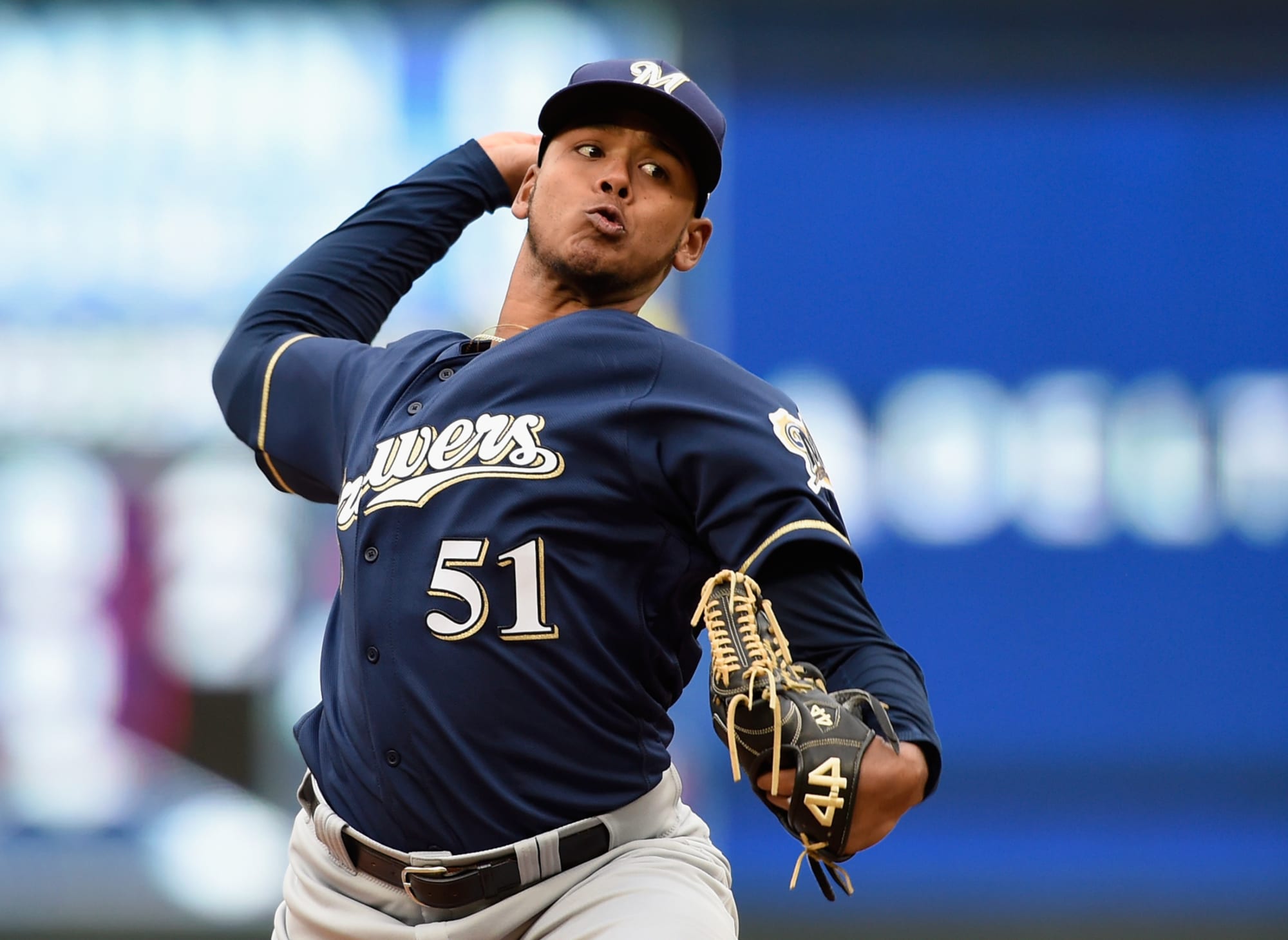 Brewers Pitcher FREDDY PERALTA Signed 8x10 Photo #2 AUTO - MLB Debut 13  K's!!