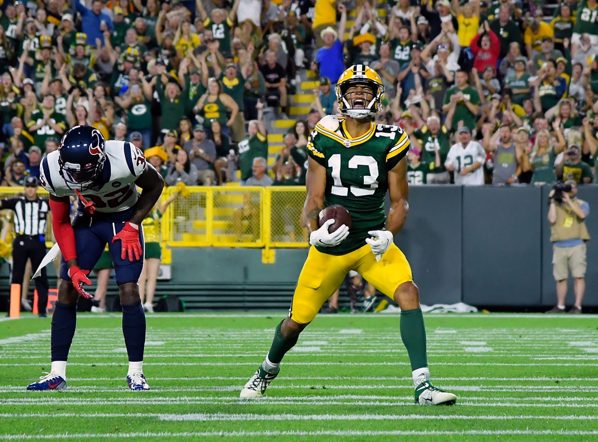 Allen Lazard has 14 career touchdowns for the Green Bay Packers