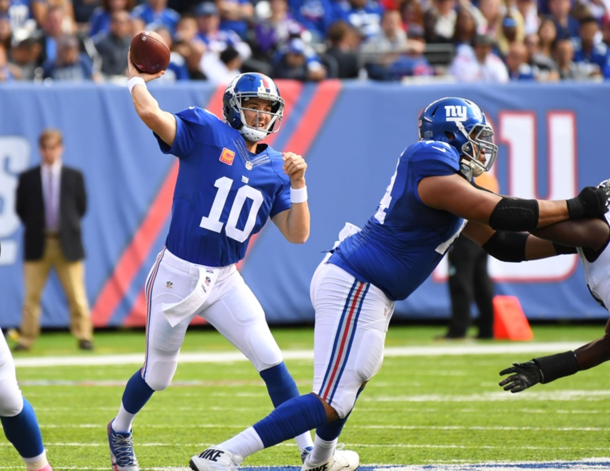 New York Giants Offensive Line Keeps Eli Manning Clean vs Ravens