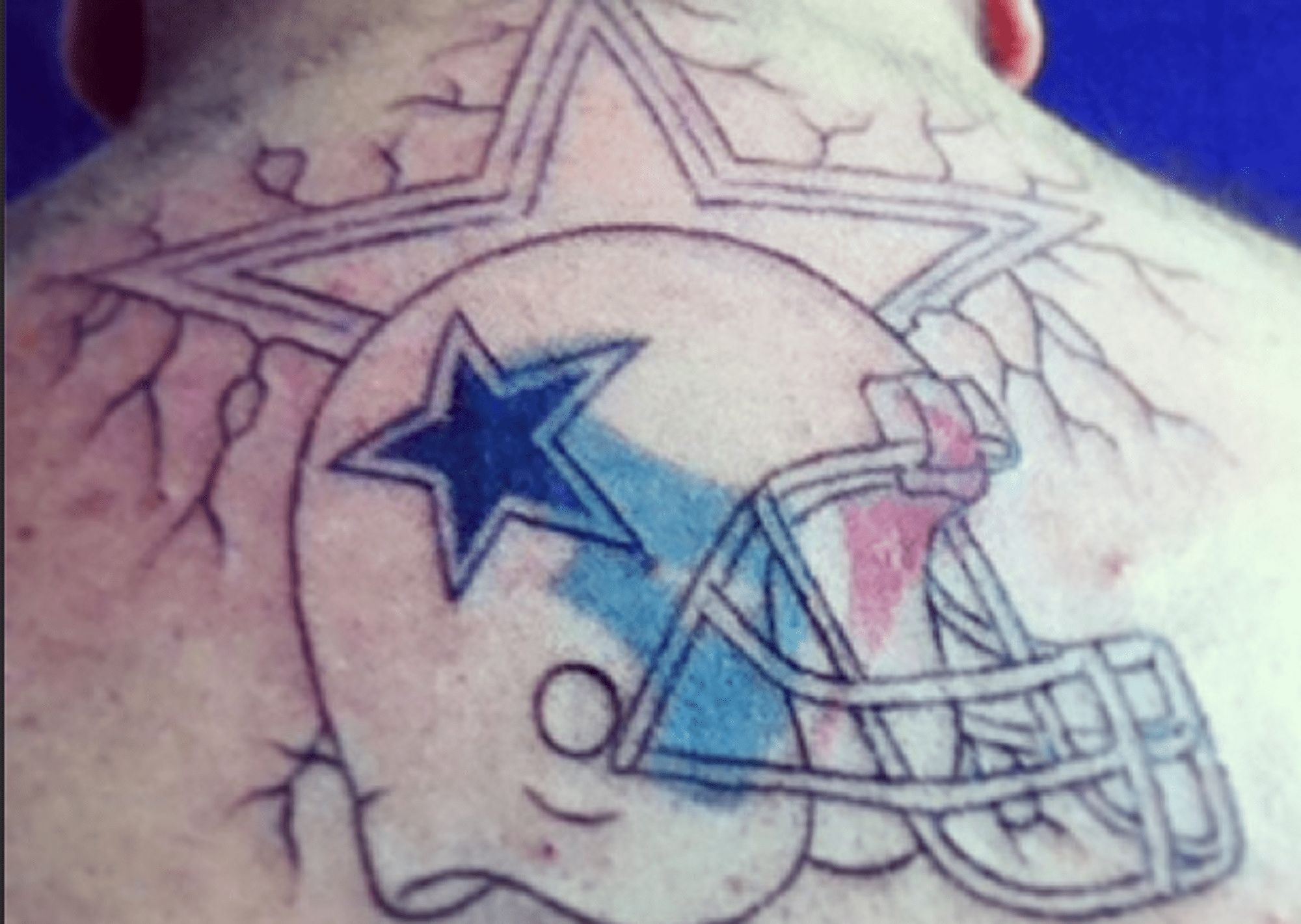 Cowboys fan gets Texans tattoo after losing bet