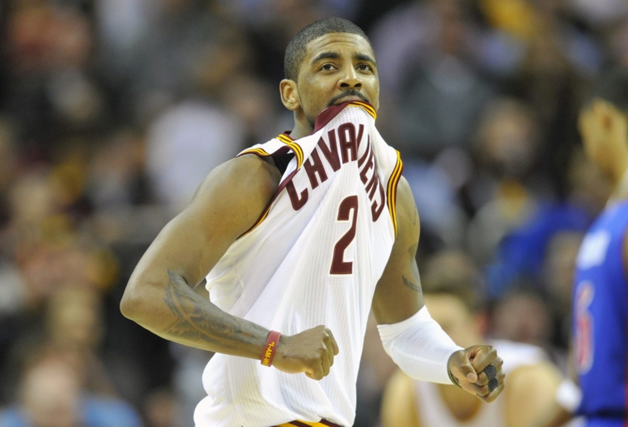 Disgraceful Cavs fan burns Kyrie Irving's jersey while he's