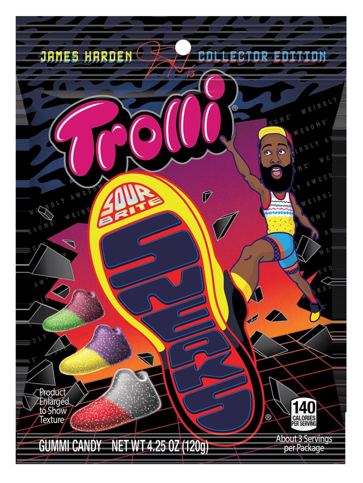 James Harden sour gummy shoes from Trolli