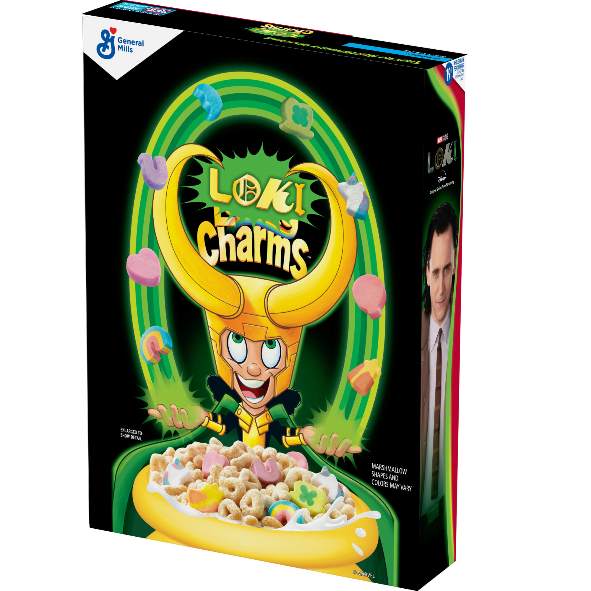 Did Loki put a spell on Lucky Charms and turn them into Loki Charms?