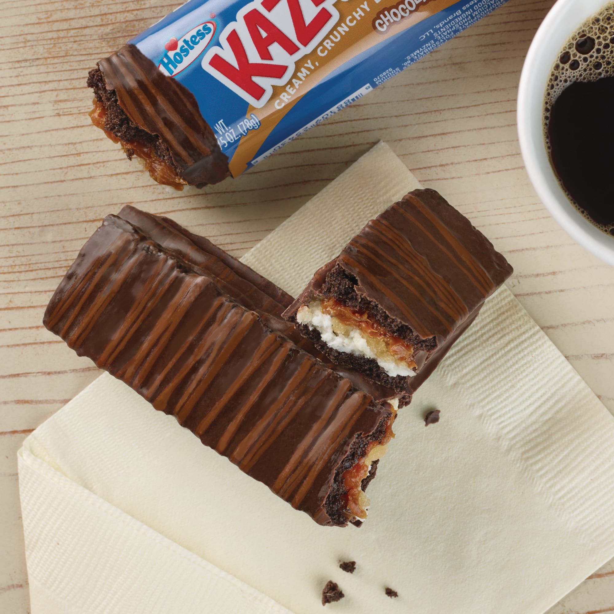 Hostess Kazbars are the ultimate creamy, crunchy snacking experience