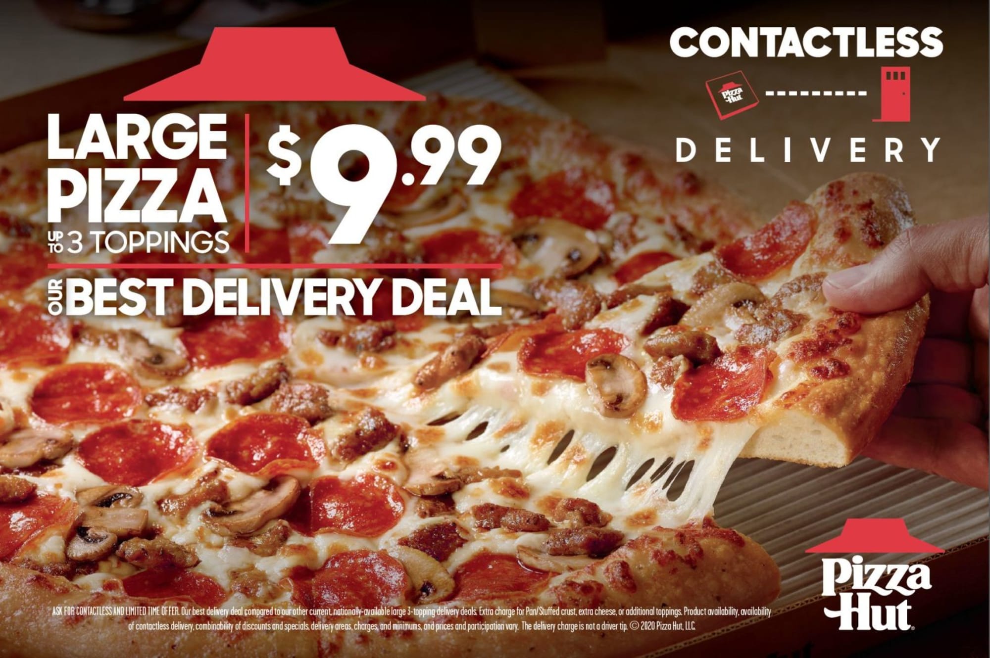 Pizza Hut Menu Deal Get A Large Three Topping Pizza For 9 99