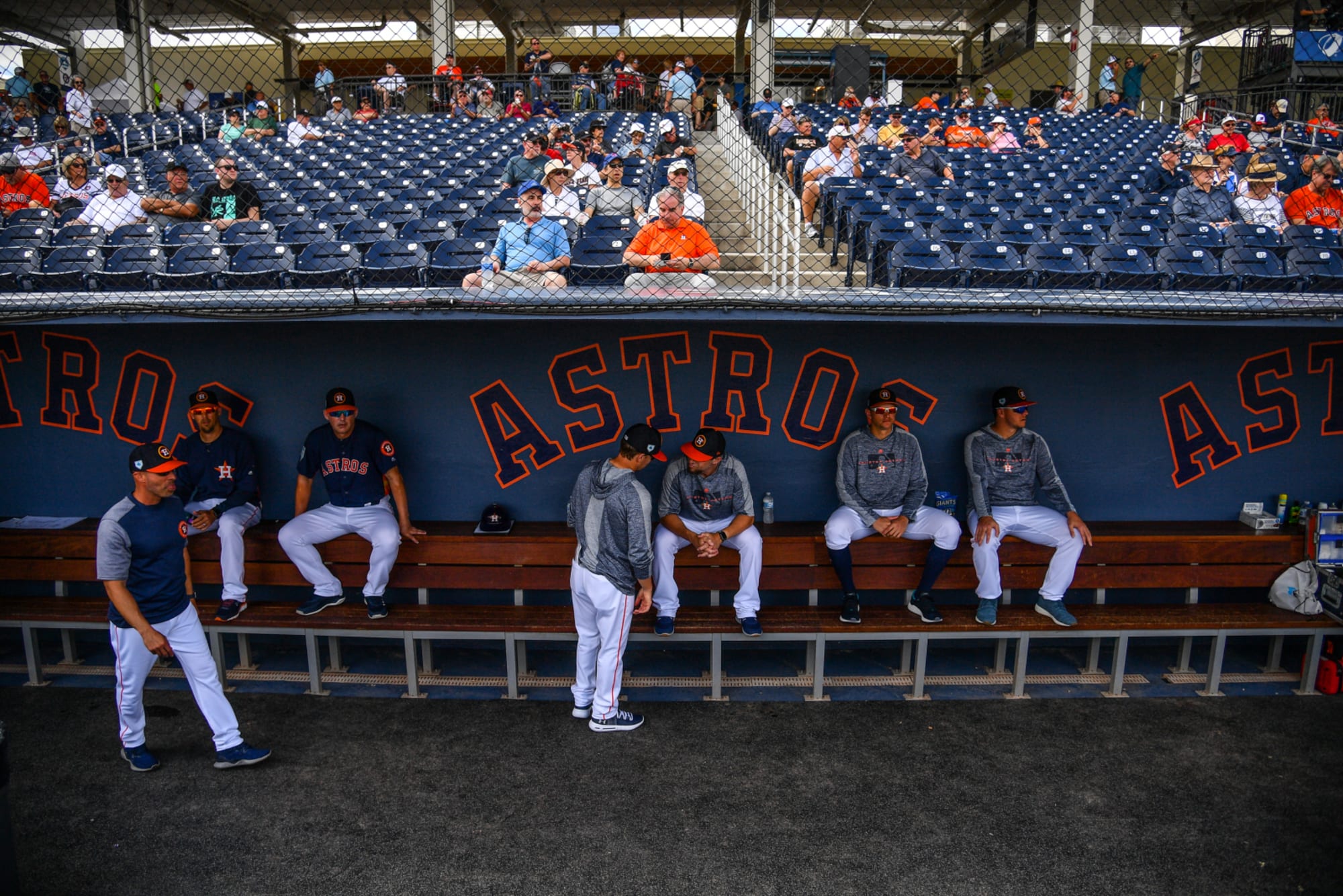 George Springer of the Houston Astros looks on from the dugout News  Photo - Getty Images
