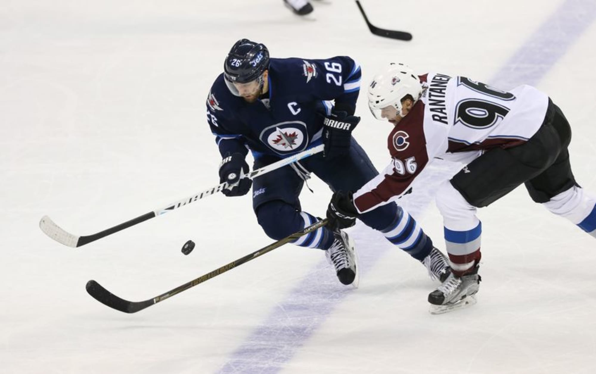Winnipeg Jets right winger Blake Wheeler (26) skates during an NHL