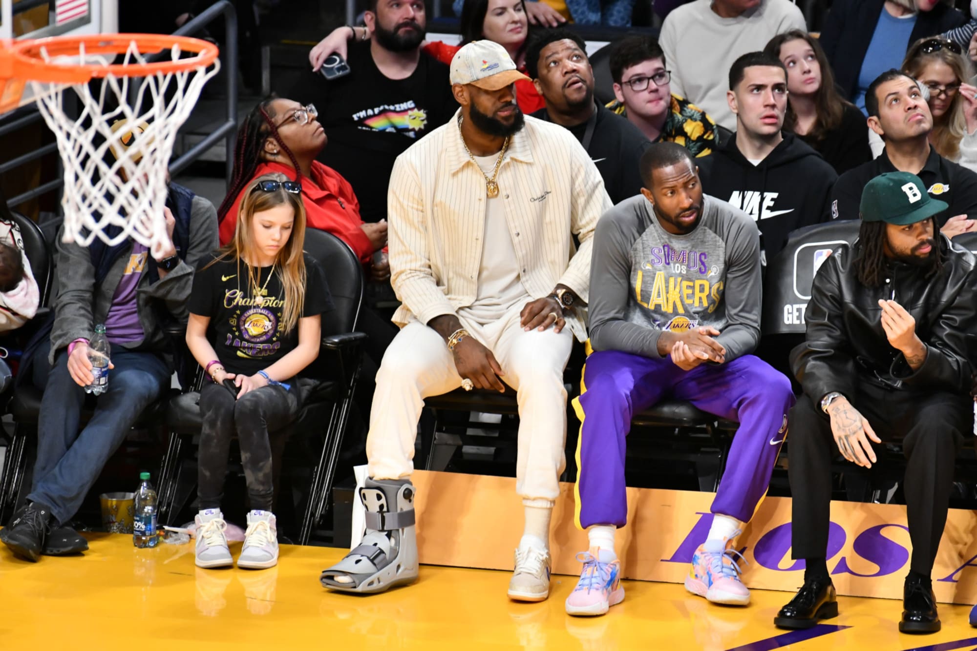 LeBron James Wears Huge Walking Boot To Lakers Game, Season In