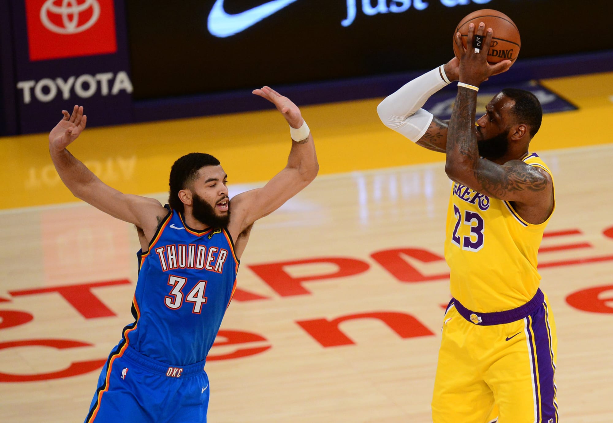 OKC Thunder without Mike Muscala, Lakers down LeBron James