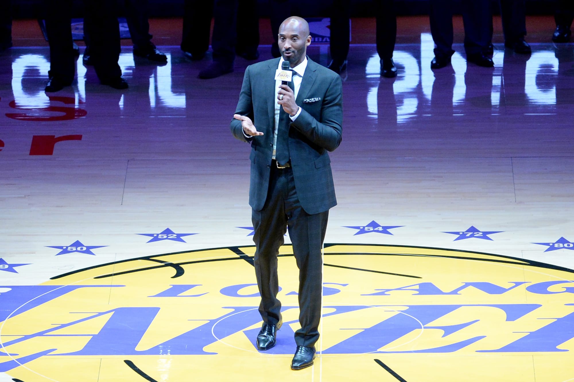 Kobe Bryant of the Los Angeles Lakers and the Western Conference News  Photo - Getty Images