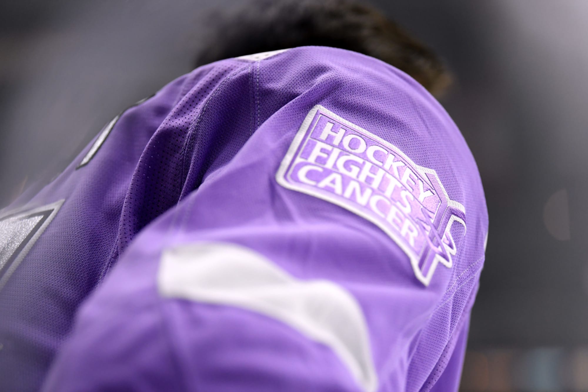 Hockey Fights Cancer warm up jerseys hang in the Colorado Avalanche News  Photo - Getty Images