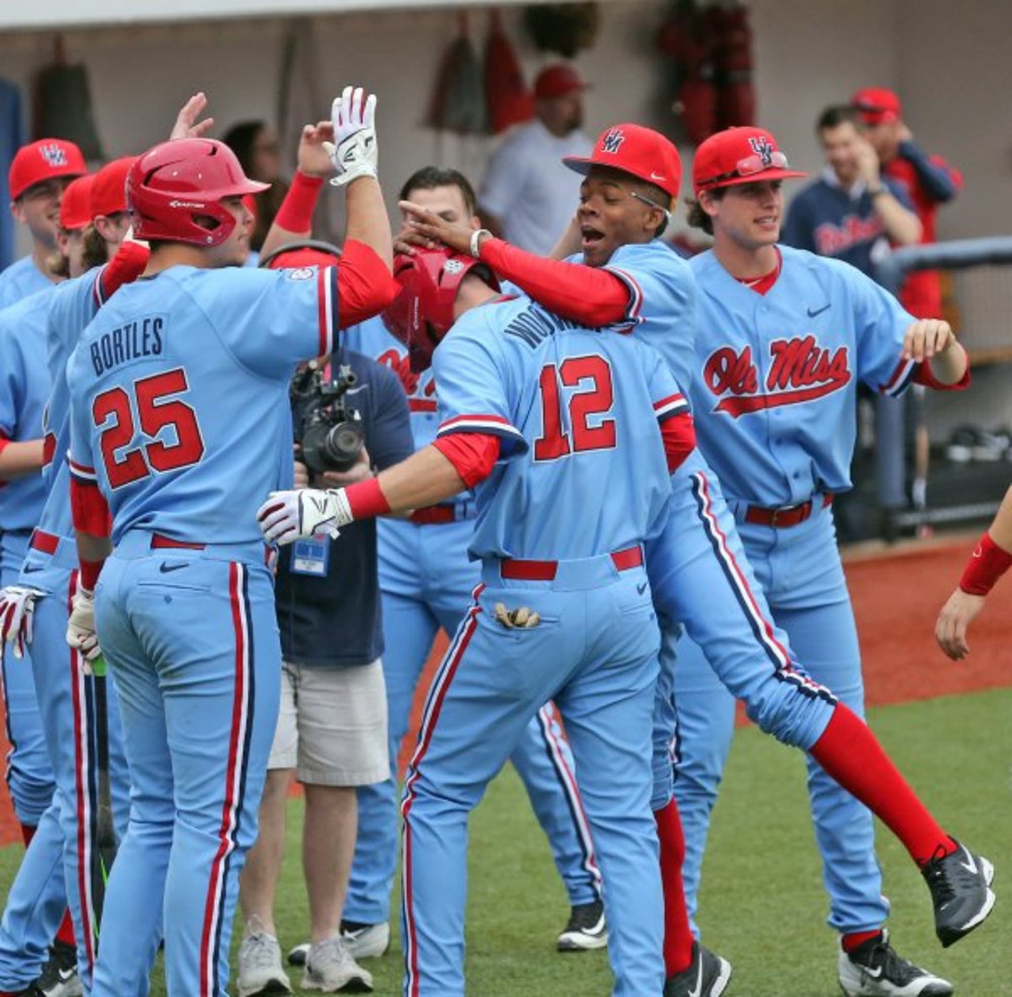 Ole Miss Baseball and Powder Blue uniforms in pictures