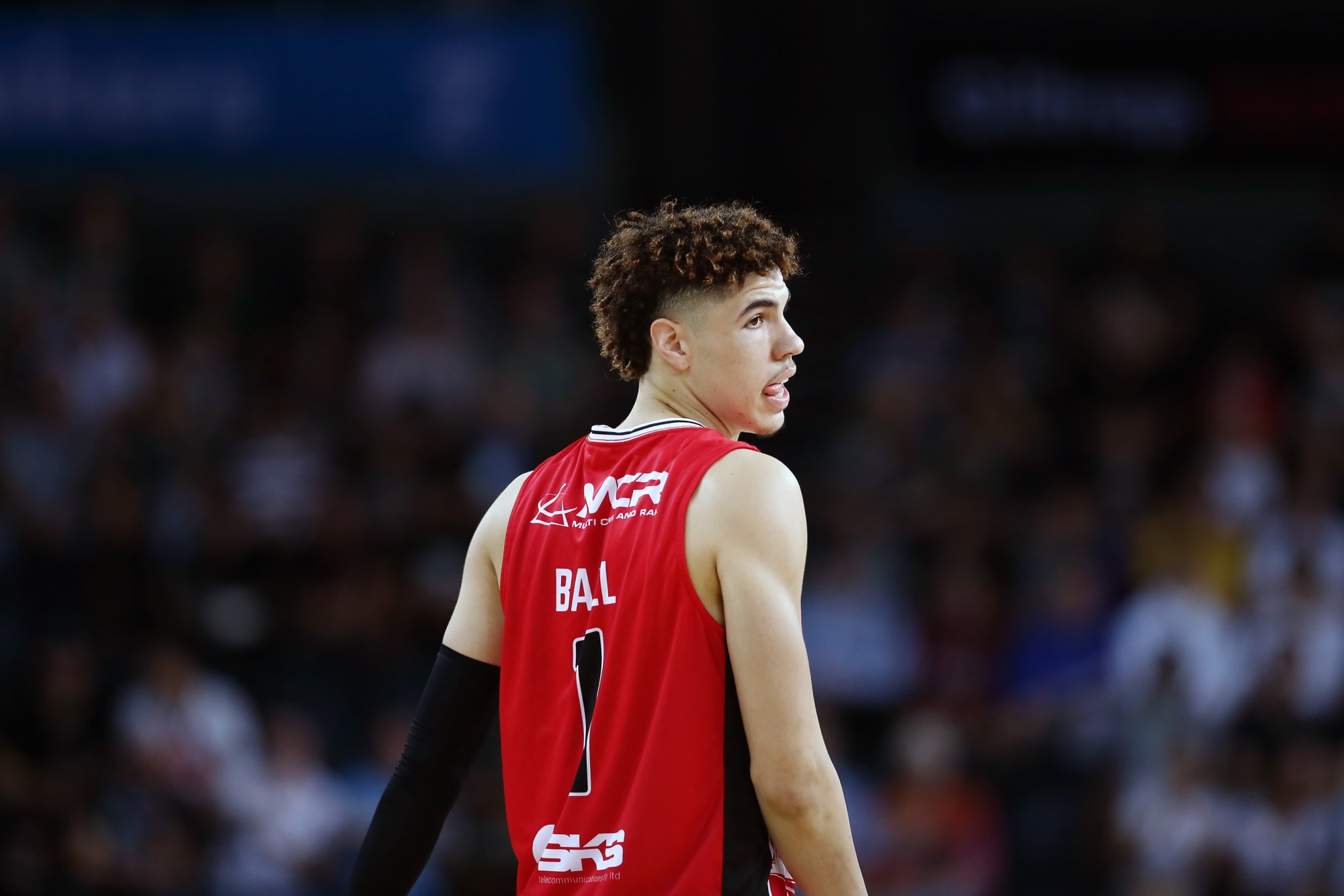 Lonzo Ball New Orleans Pelicans Unsigned Dribbling vs. LaMelo Photograph