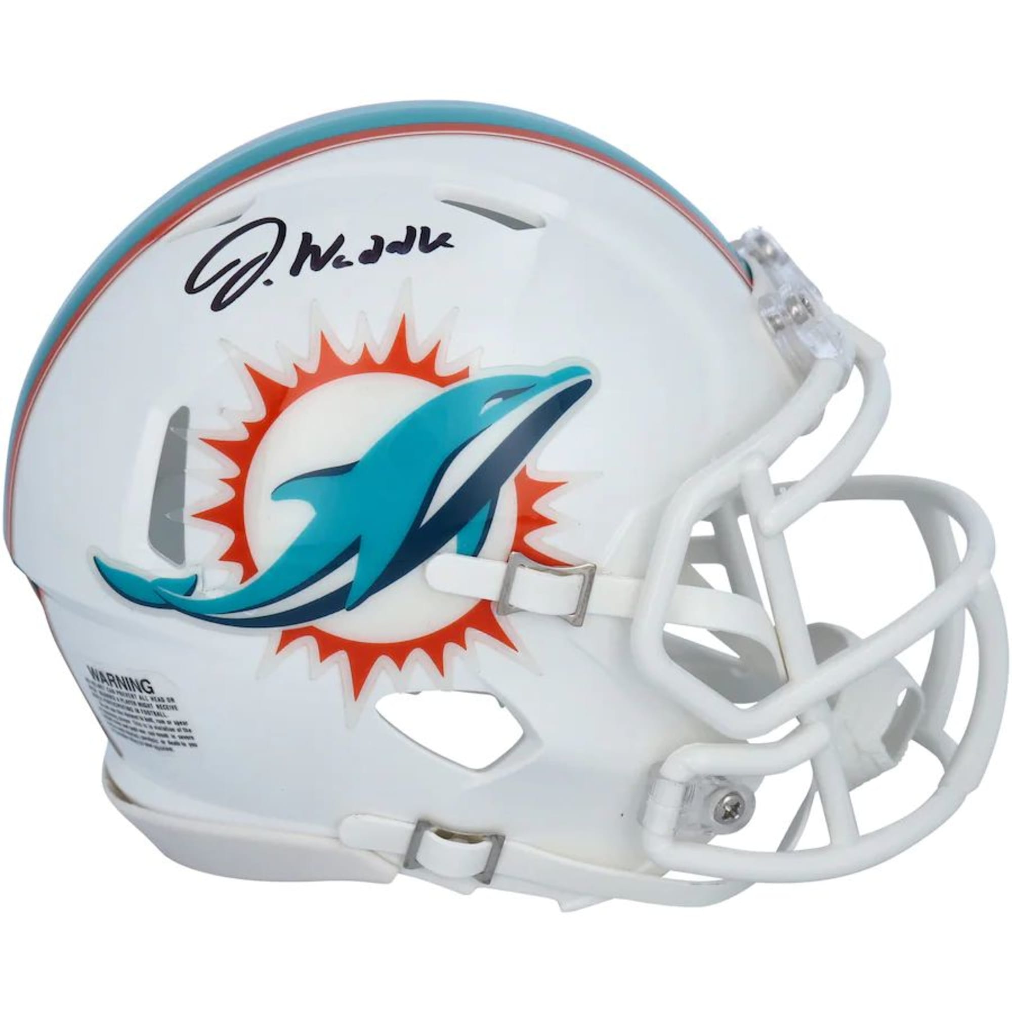 Autographed College Mini Helmets Jaylen Waddle Miami Dolphins Autographed Riddell Lunar Eclipse Alternate Speed Mini Helmet 