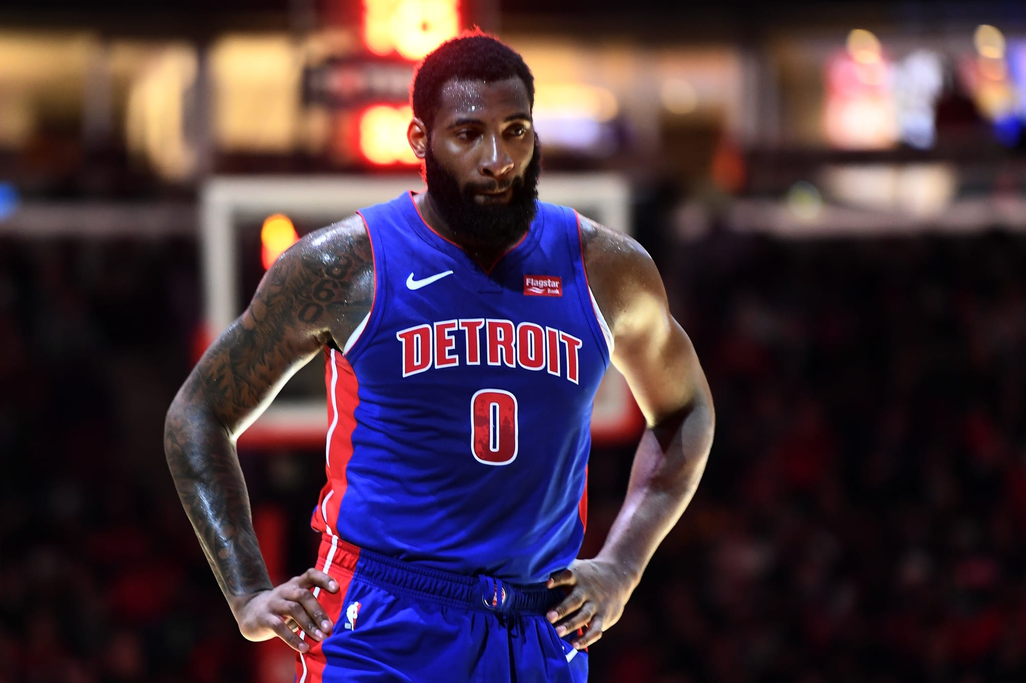 Andre Drummond - Detroit Pistons - Statement Game-Worn 1st Half Only Jersey  - 2017-18 Season - Double-Double