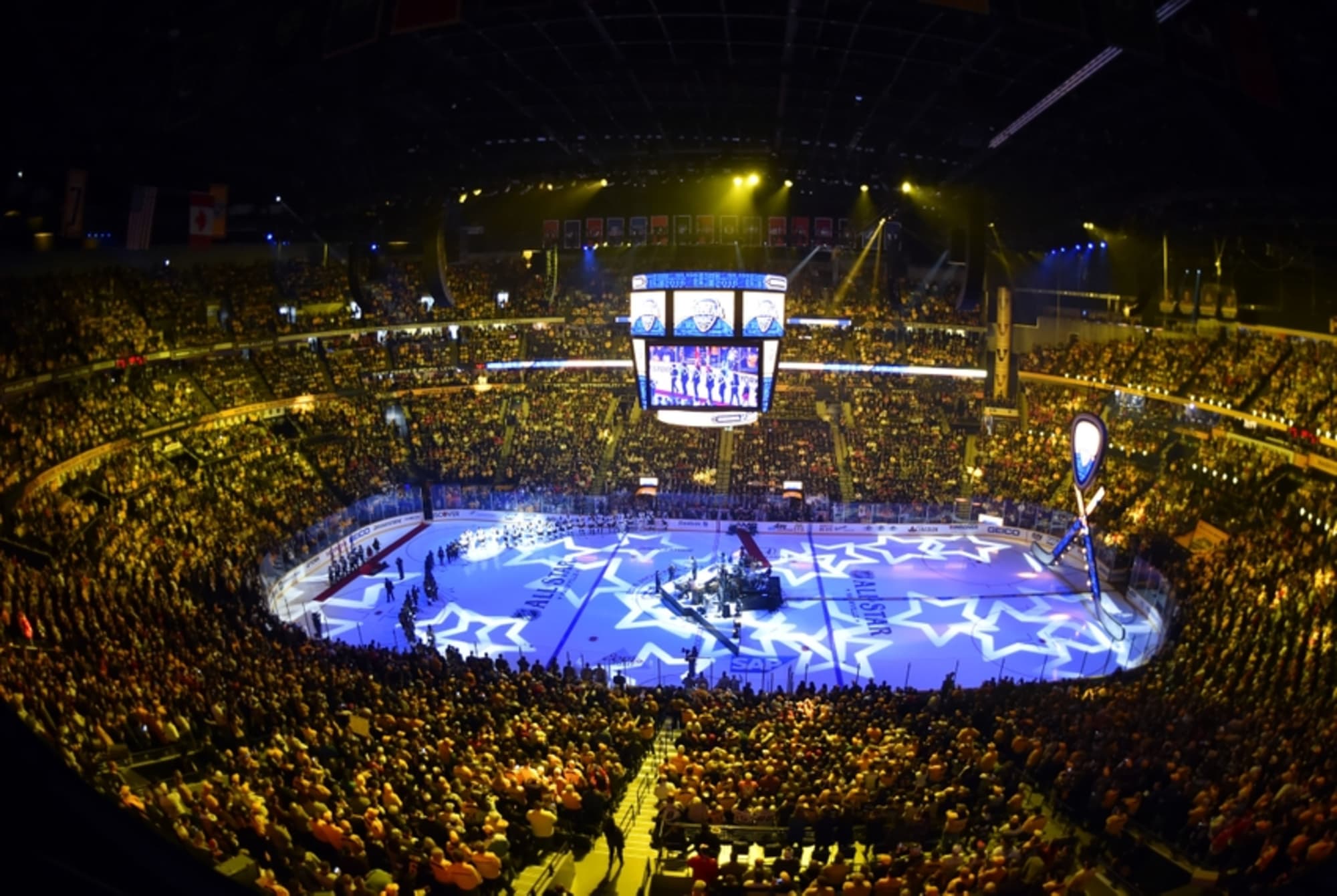 Матч звезд арена. Хоккейные арены НХЛ. Стадион NHL. Хоккей стадион NHL. НХЛ Арена перед матчем.