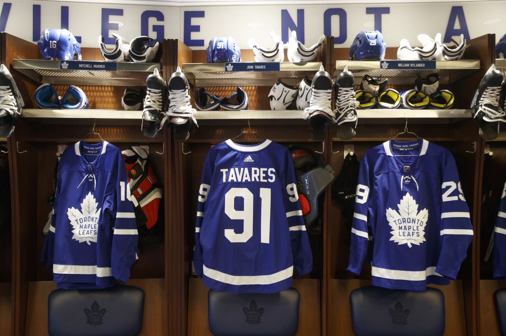 John Tavares Toronto Maple Leafs Autographed 16 x 20 Blue Jersey Turning Photograph