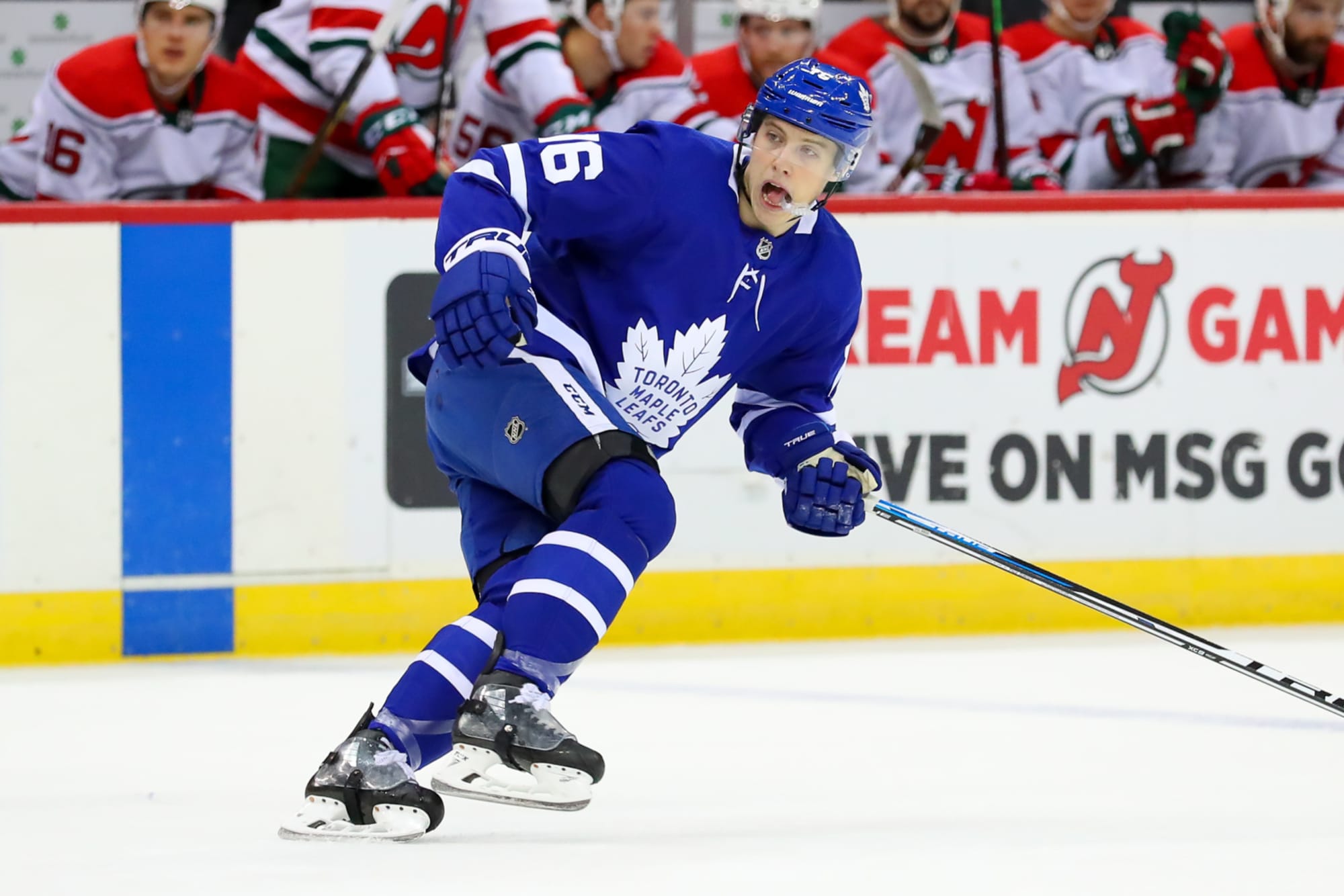 Mitchell Marner of the Toronto Maple Leafs makes his way to the ice News  Photo - Getty Images