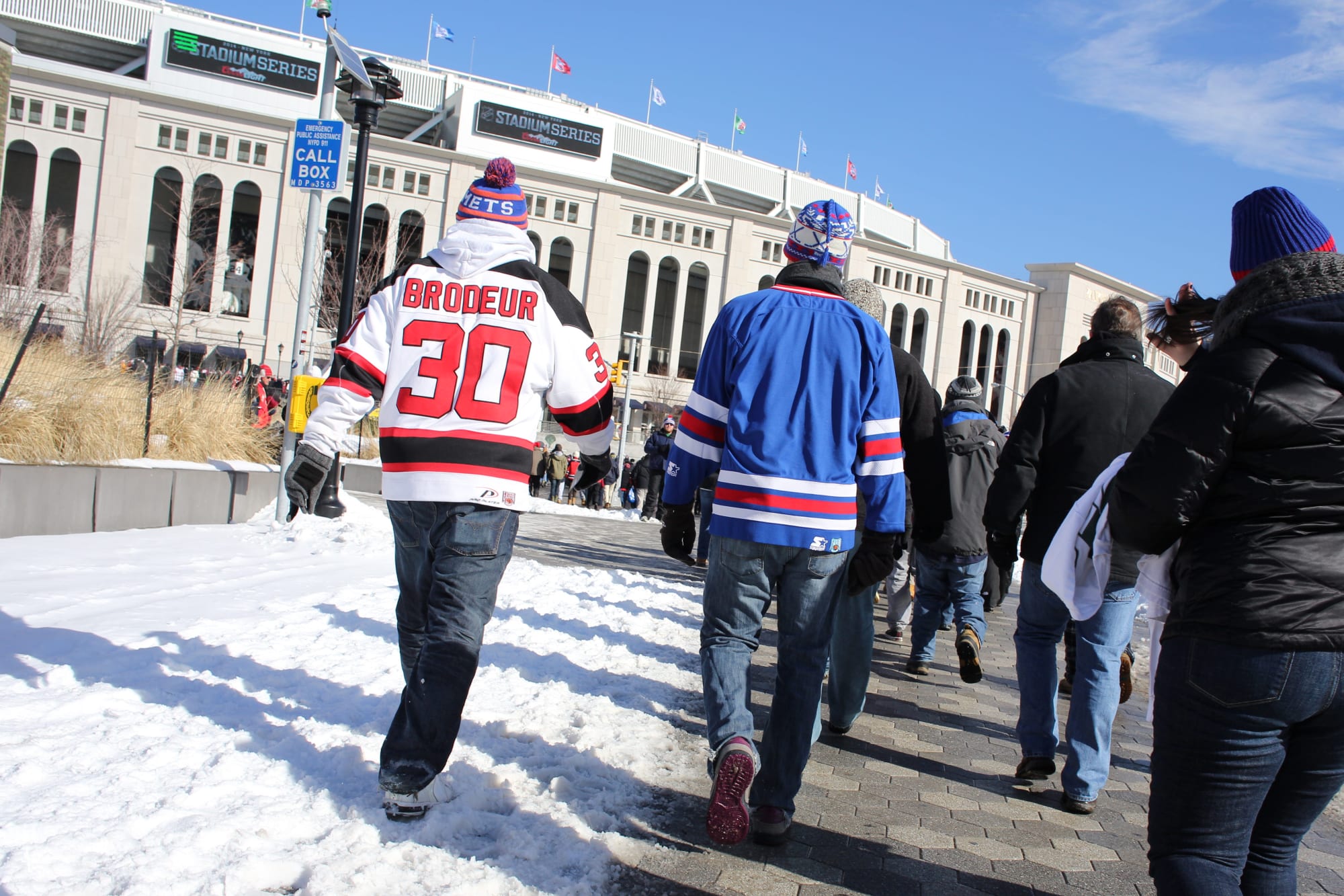Rangers and Devils Practice on Yankee Stadium Ice - The New York Times