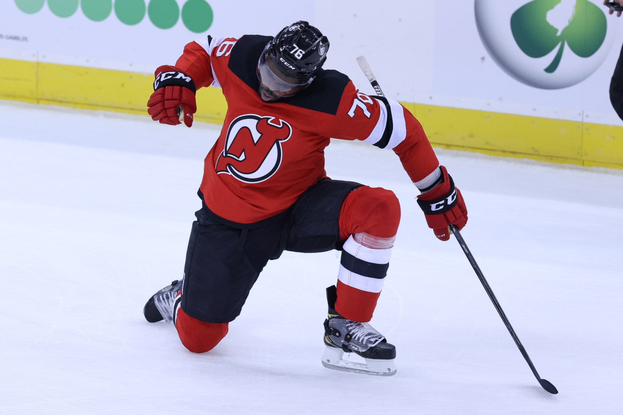 New Jersey Devils defenseman P.K. Subban (76) stands on the ice