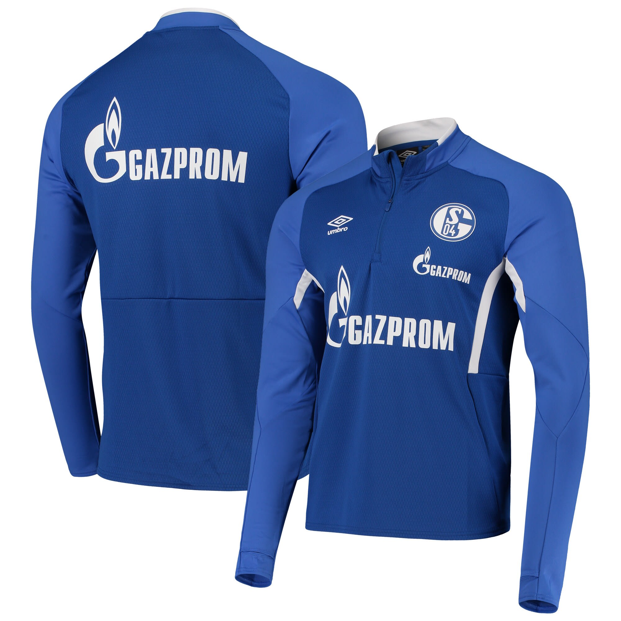 Umbro FC Schalke 04 Training Shirt mit RV blau S04 Fan Jersey Knappen Gr.S XXL 